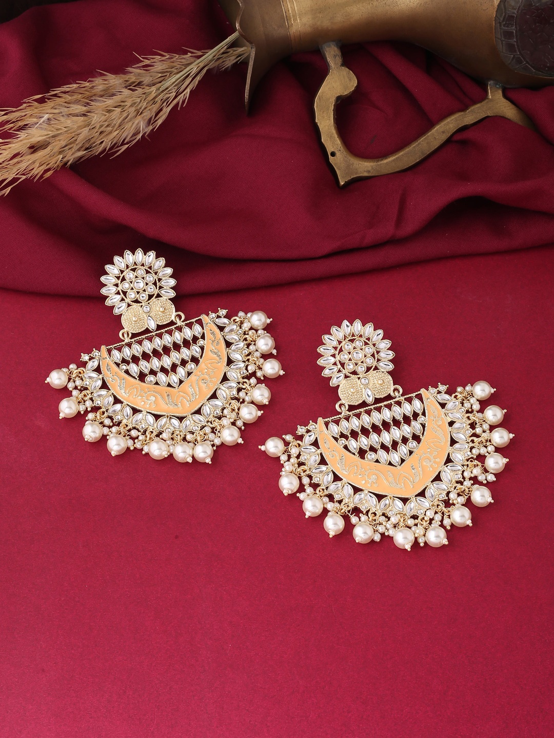 

VIRAASI Gold-Toned Contemporary Chandbalis Earrings