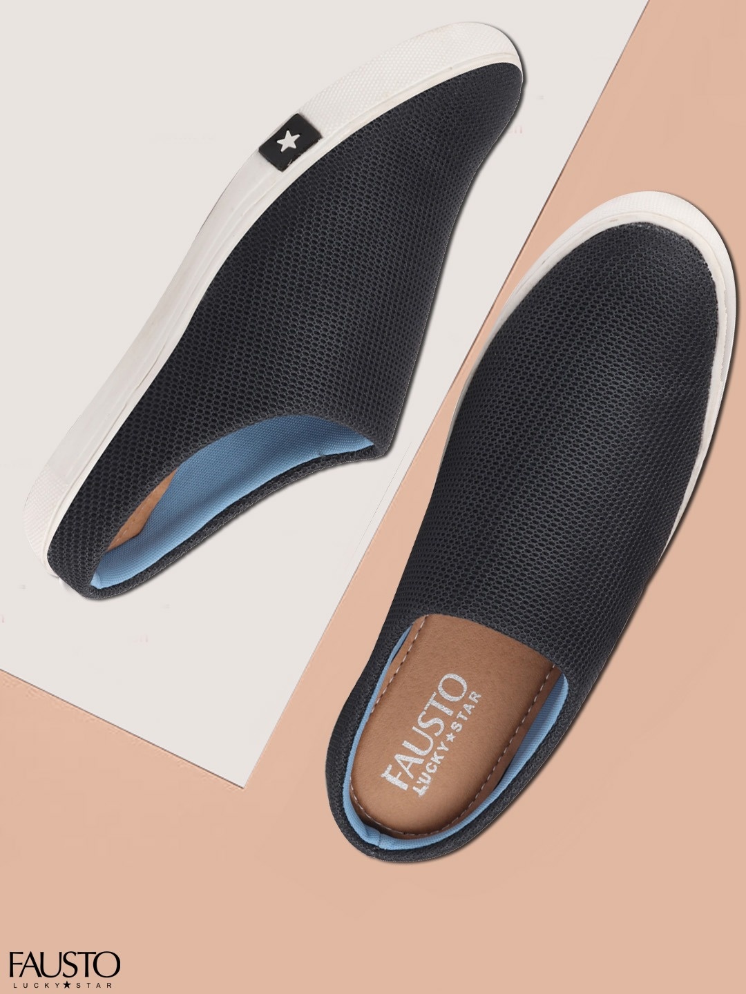 

FAUSTO Men Grey Woven Design Slip-On Sneakers