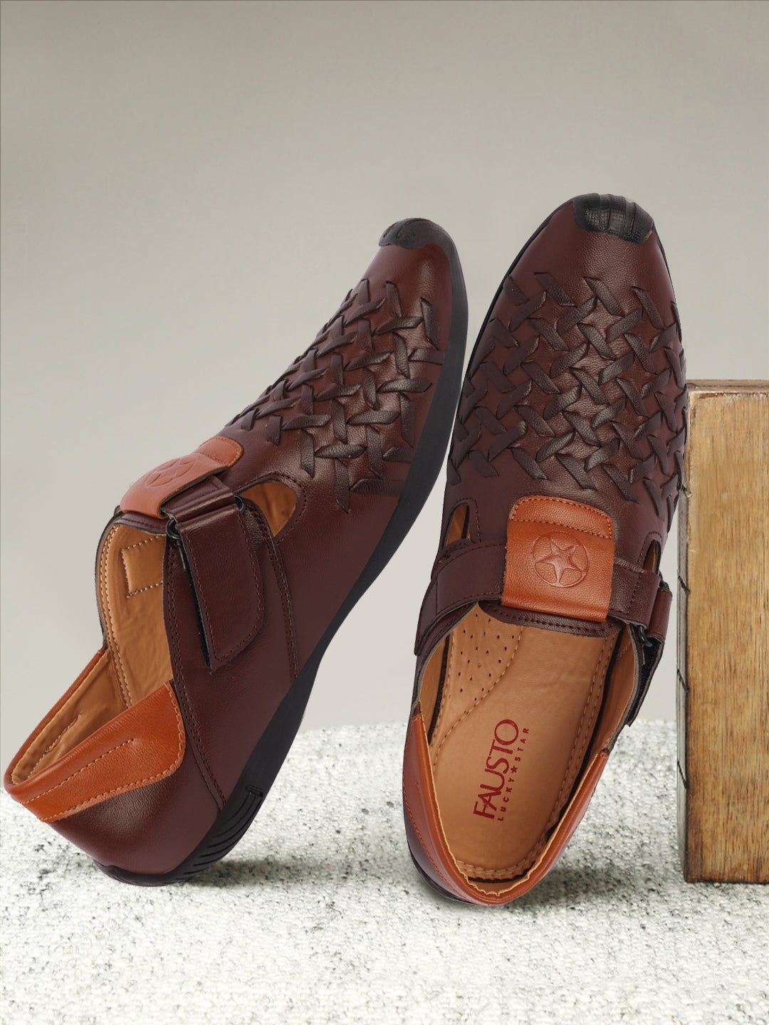 

FAUSTO Men Brown Shoe-Style Sandals