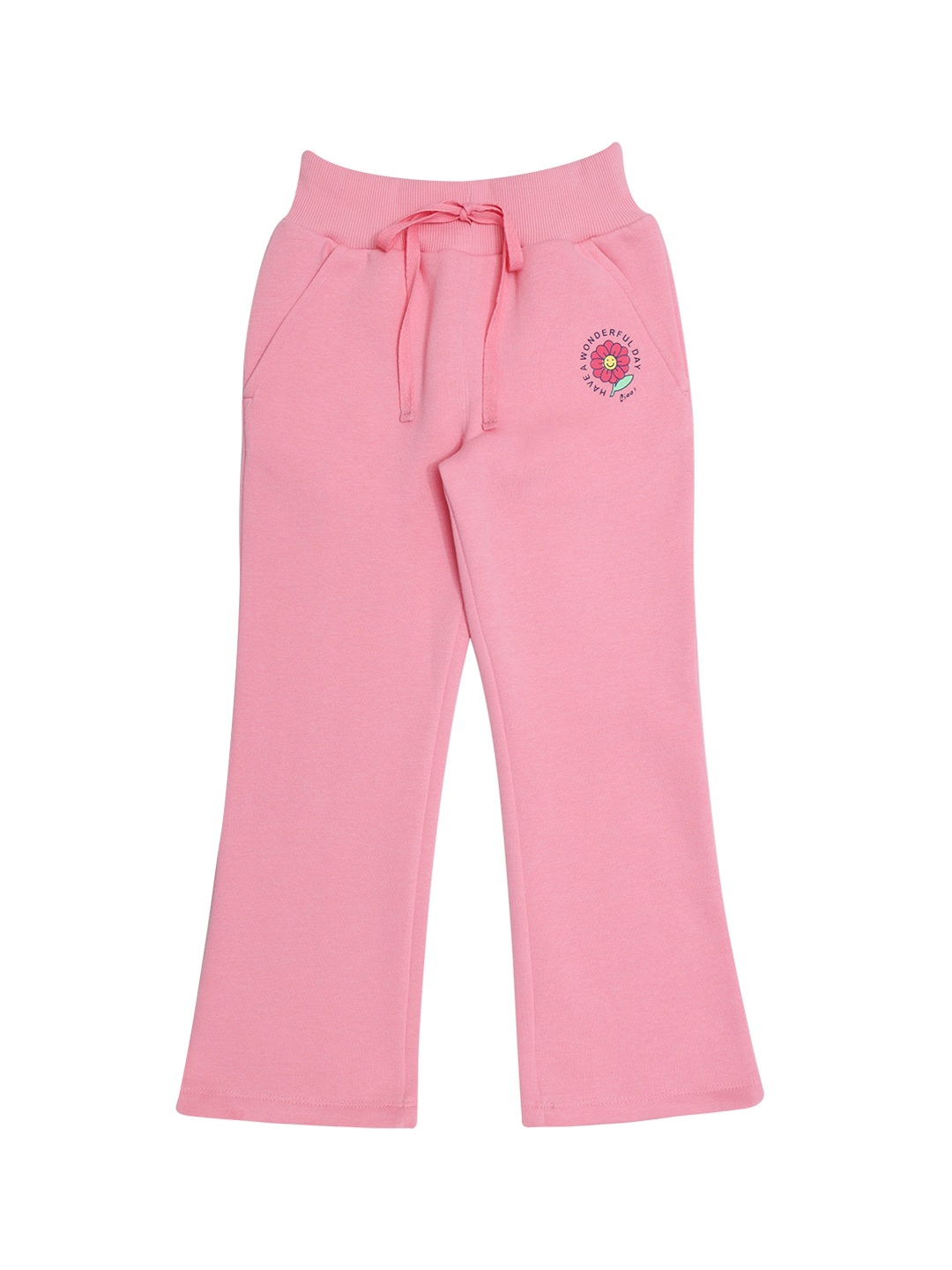 

Daffodils GIRLS WEAR Girls Pink Solid Pure Cotton Track Pants
