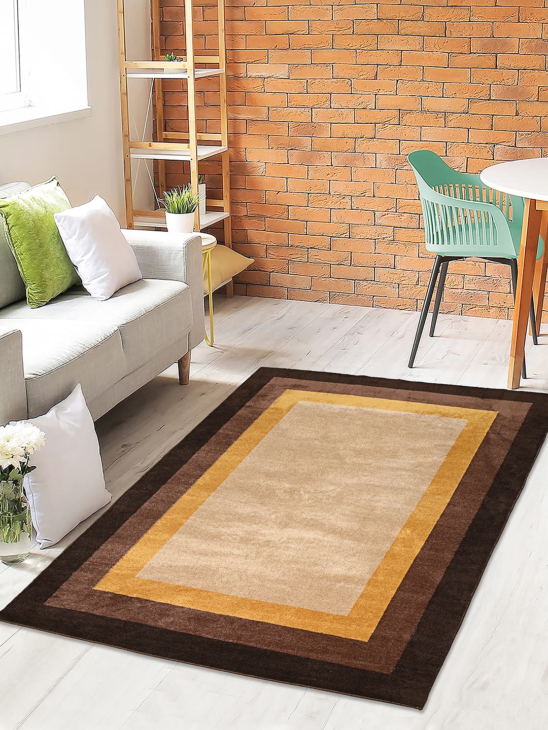 

Saral Home Beige & Brown Printed Cotton Rectangular Carpet