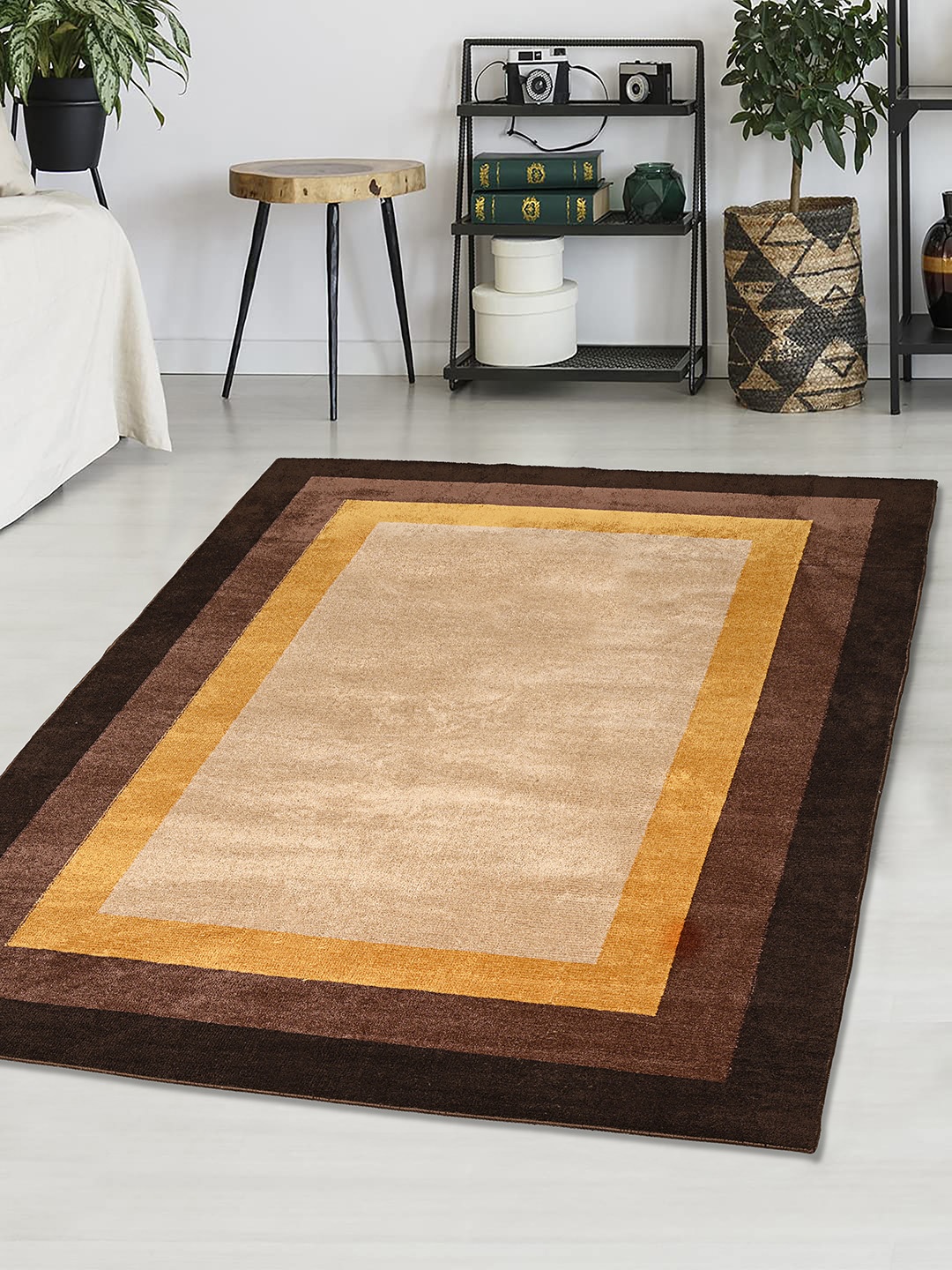 

Saral Home Beige & Brown Printed Cotton Carpet