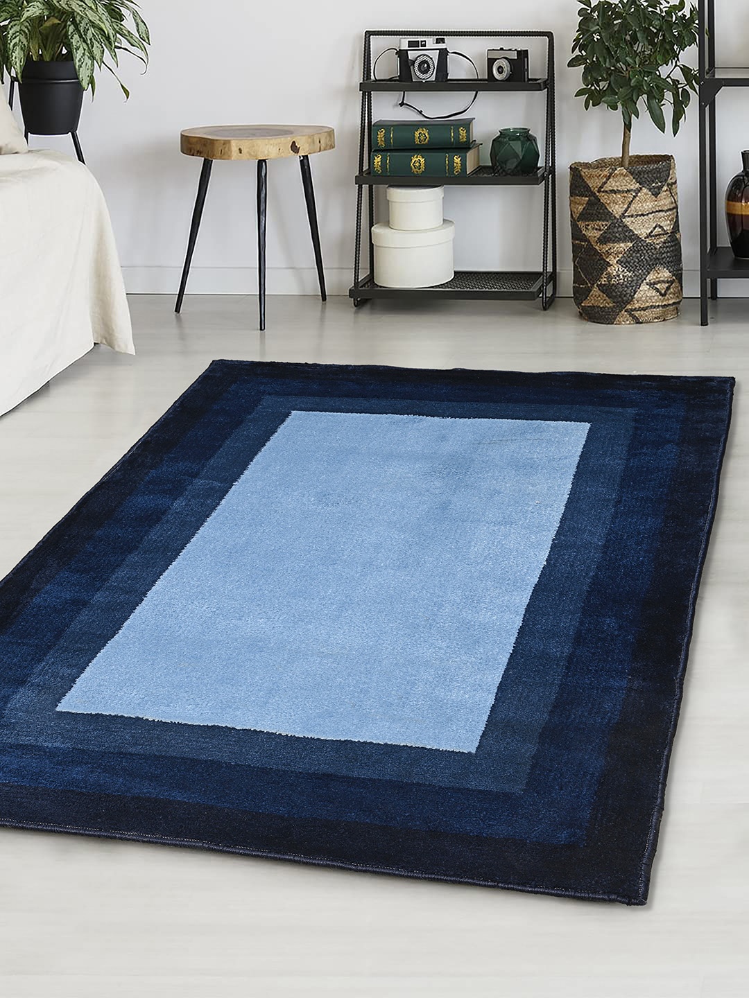 

Saral Home Blue Printed Cotton Rectangular Carpet