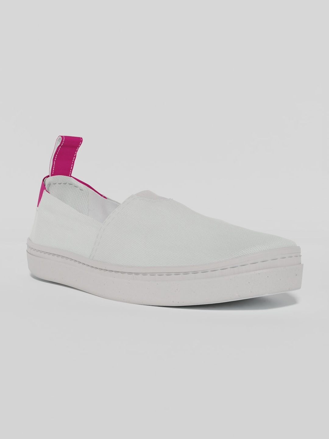 

LOKAIT The Sneakers Company Women White Textured Slip-On Sneakers