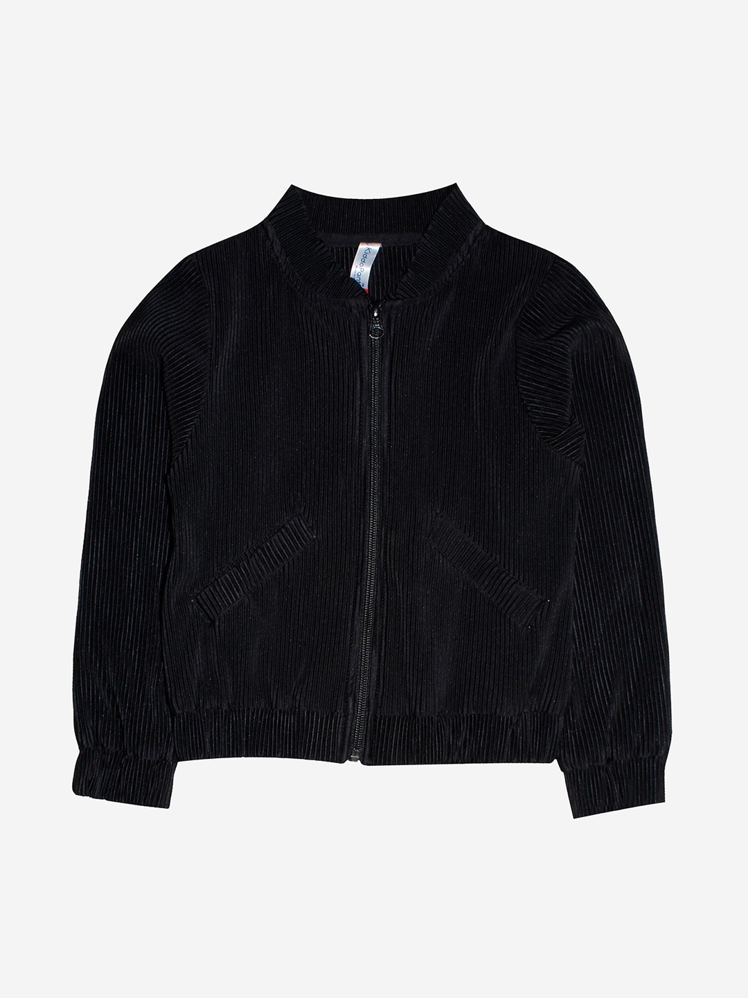 

KiddoPanti Girls Black Windcheater Tailored Jacket with Embroidered