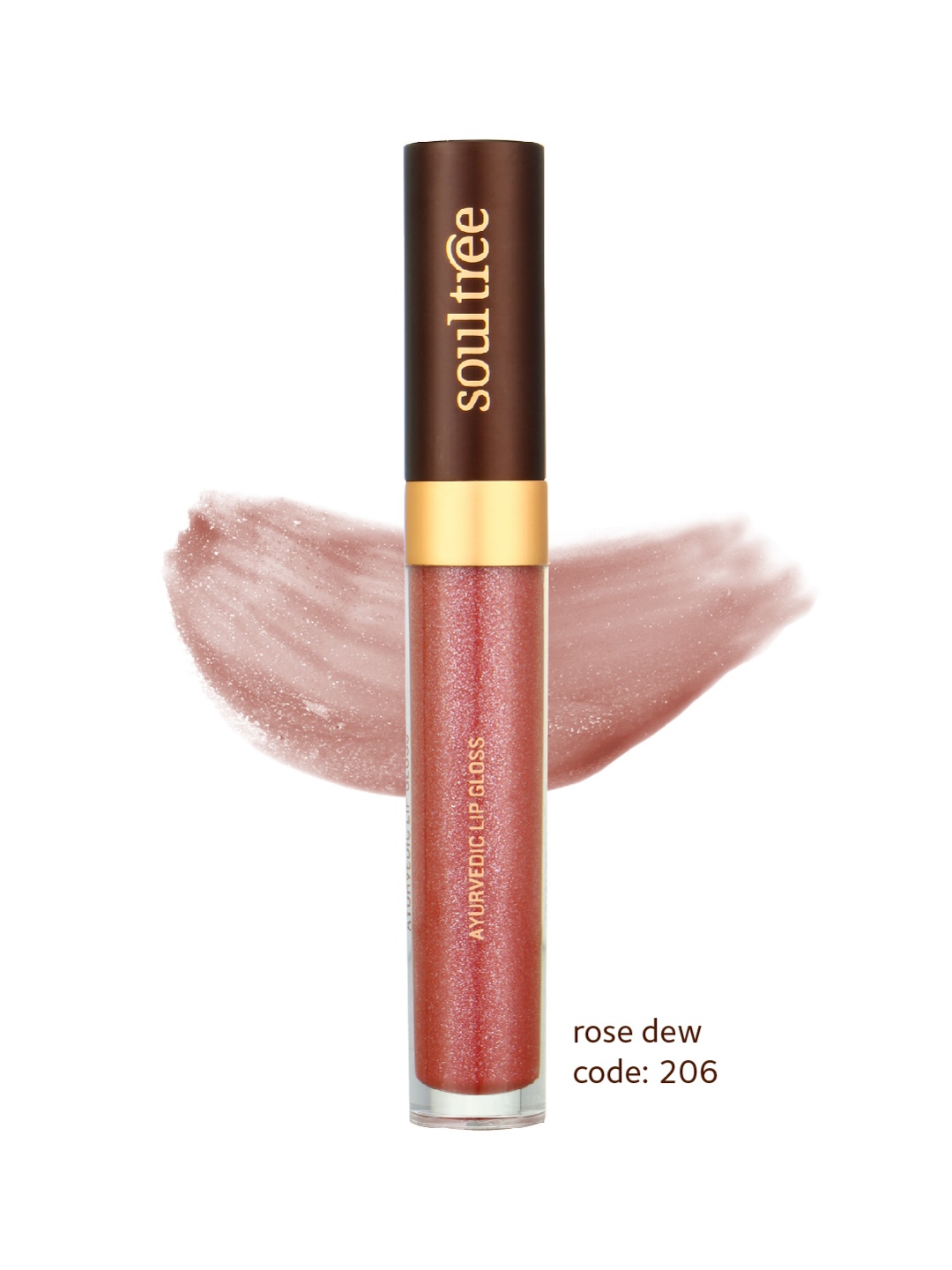 

Soultree Ayurvedic Lip Gloss - Rose Dew - 5gm, Pink