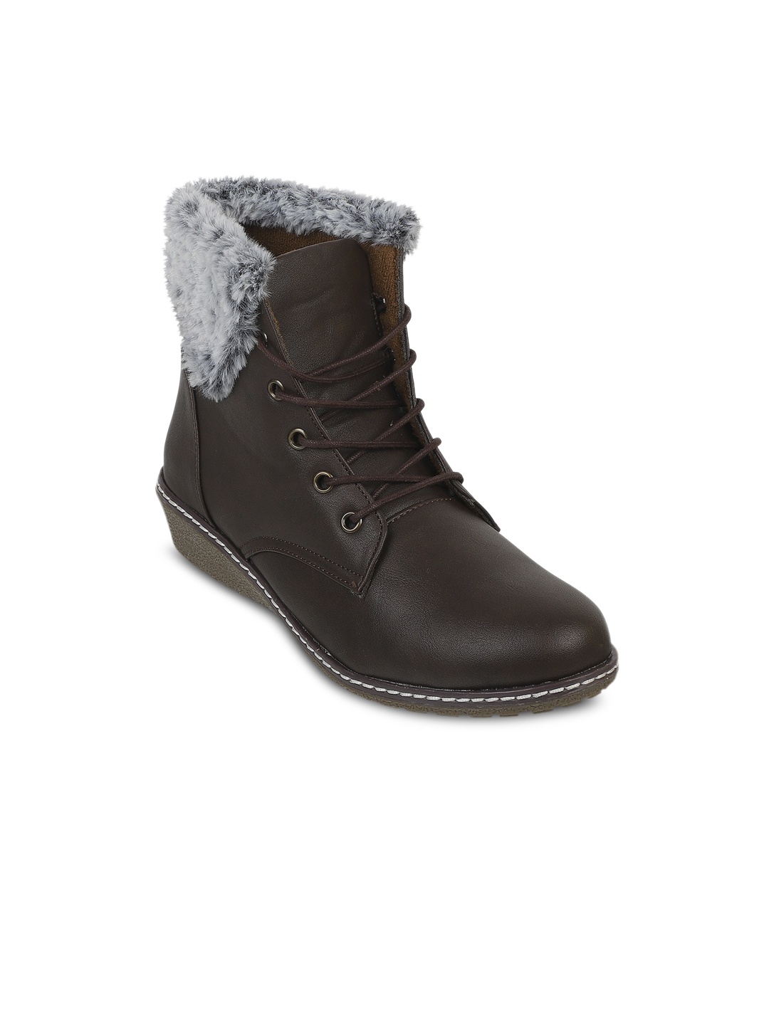 

SHUZ TOUCH Brown Flatform Heeled Boots