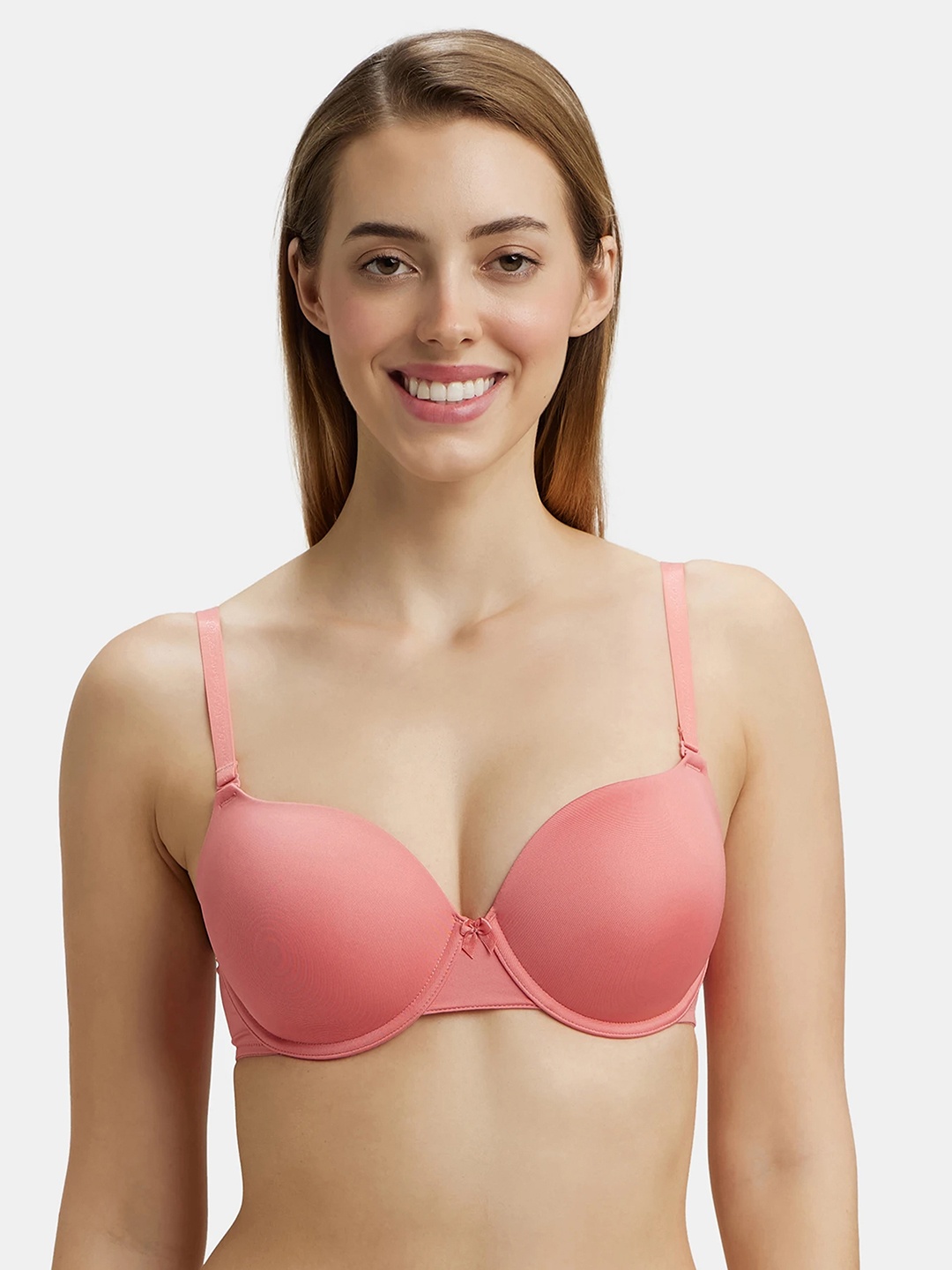 

Jockey UnderWired Padded Micro Touch Stretch Medium Coverage Tshirt Bra-UL60, Pink