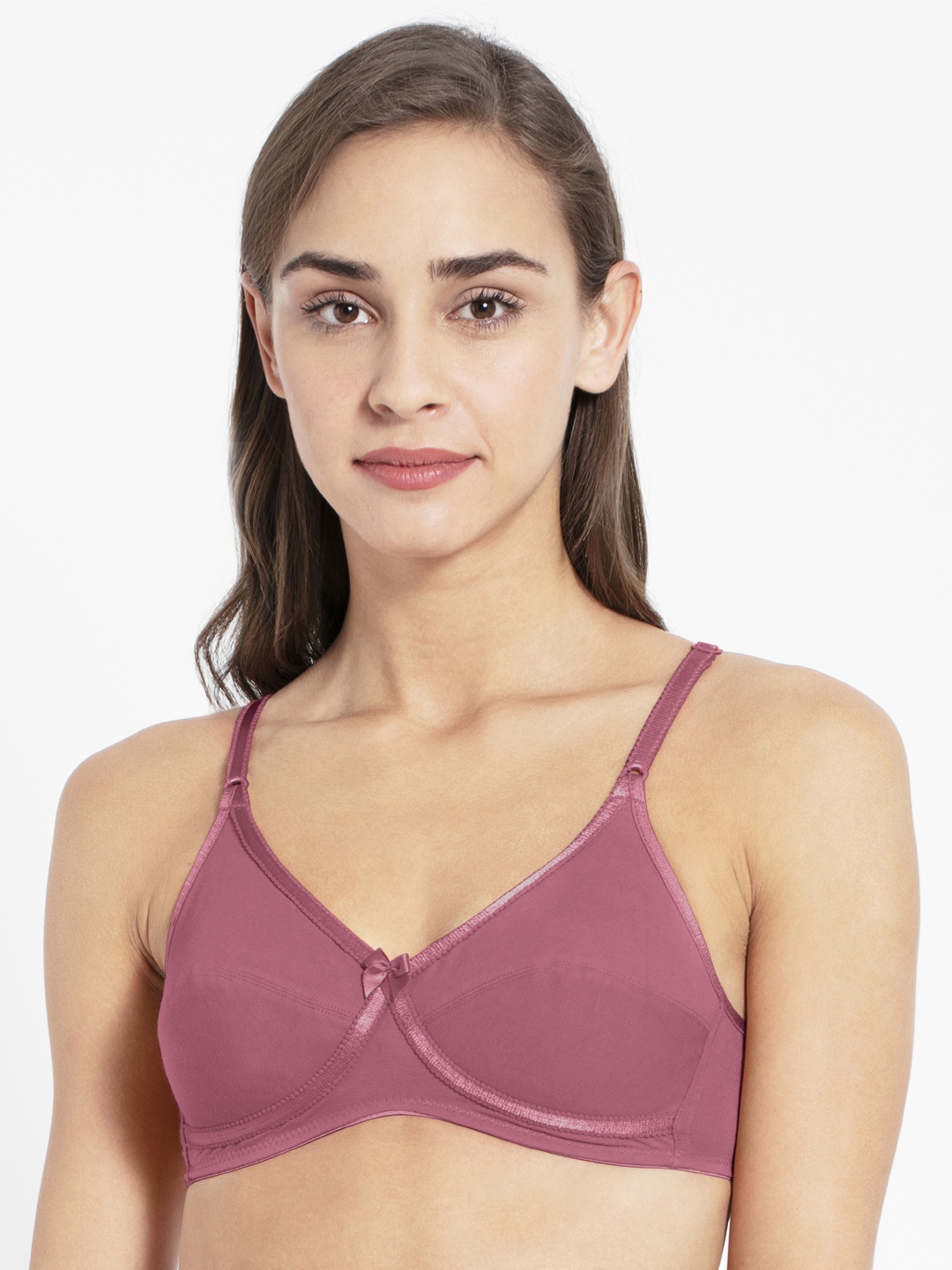 

Jockey Wirefree Non Padded Combed Cotton Stretch Medium Coverage Everyday Bra 1242-0105, Burgundy