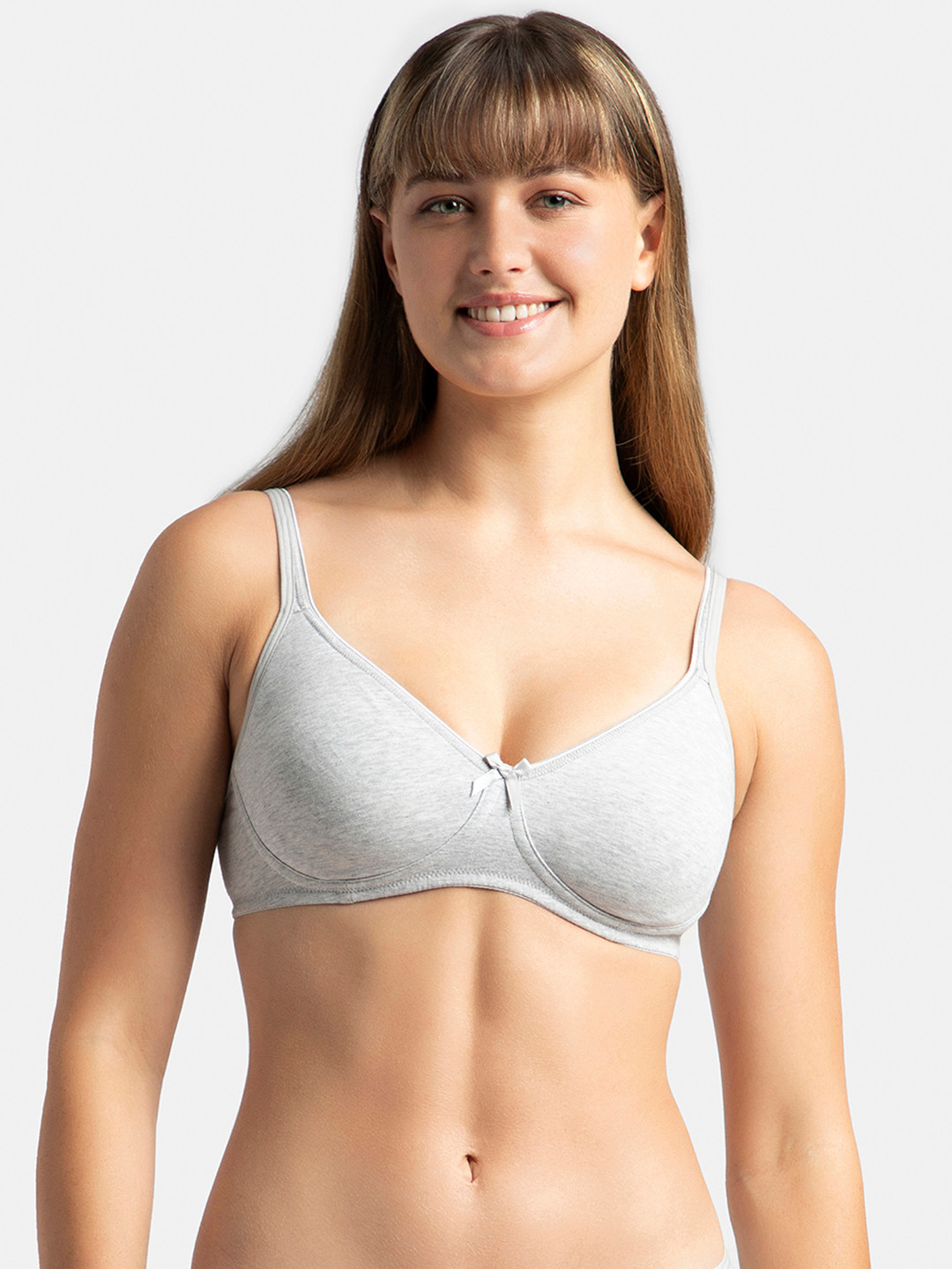 

Jockey Wirefree Non Padded Medium Coverage Everyday Bra-1722, Grey melange