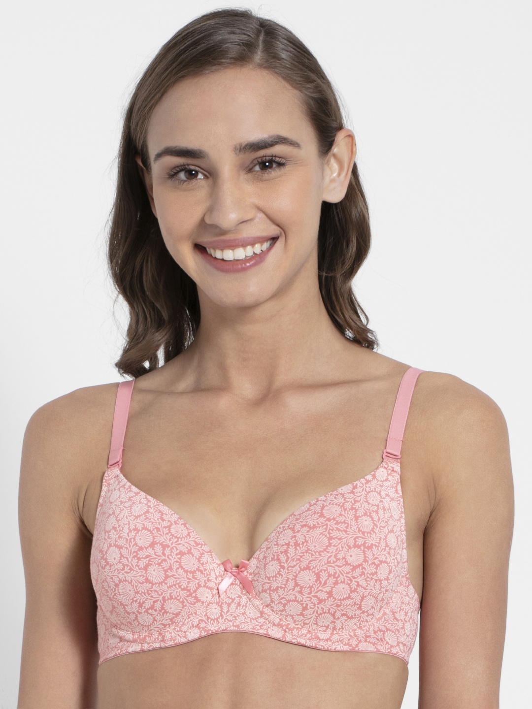

Jockey Women Pink Printed Lightly Padded T Shirt