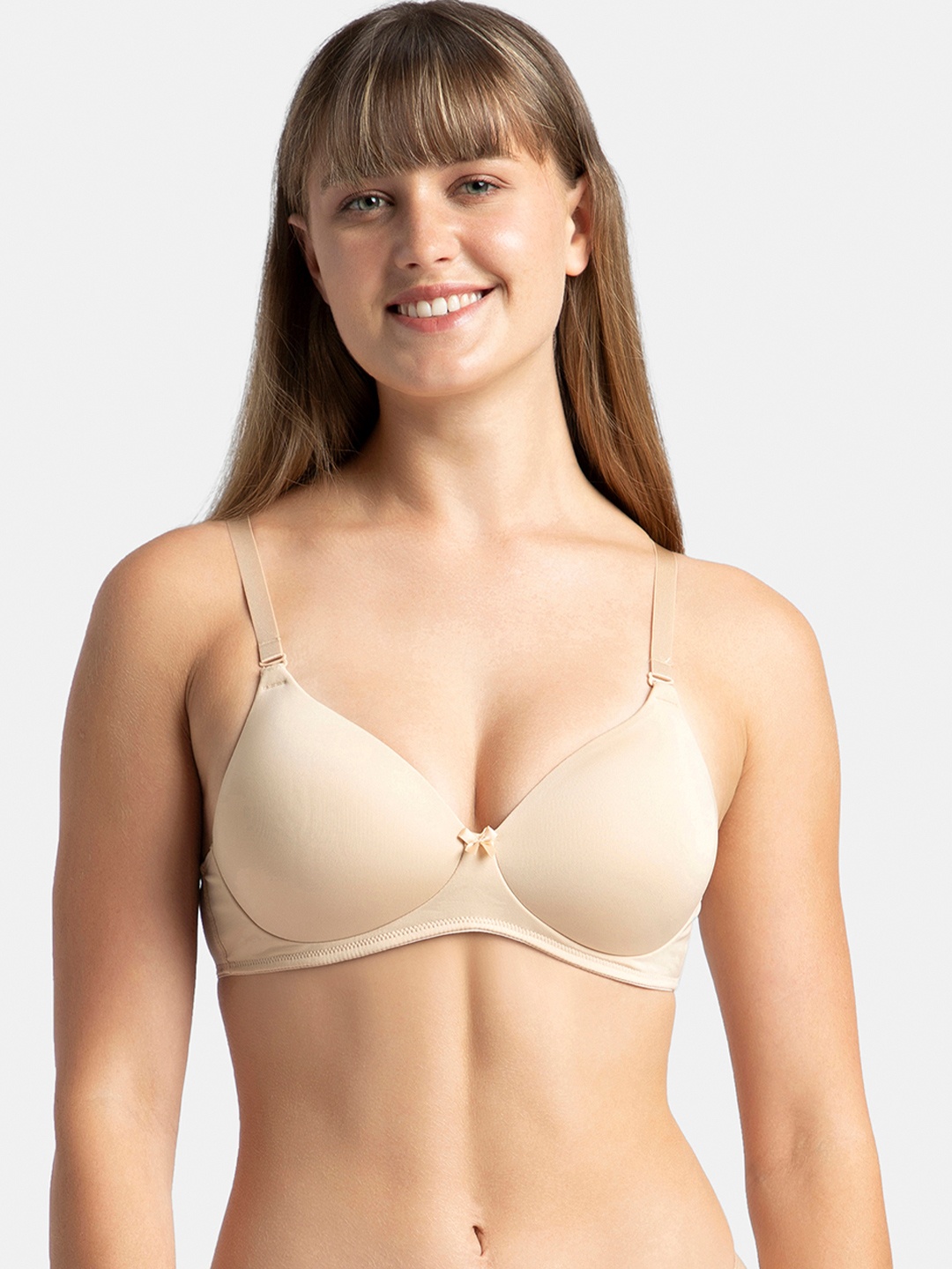 

Jockey Wirefree Padded Full Coverage Multiway Styling Tshirt Bra-1819, Beige