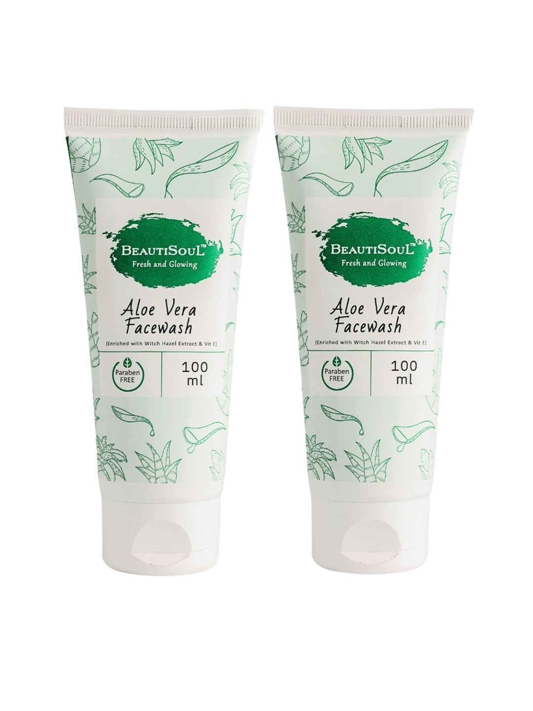 

Beautisoul Unisex Pack of 2 Aloe Vera Face Wash, Green