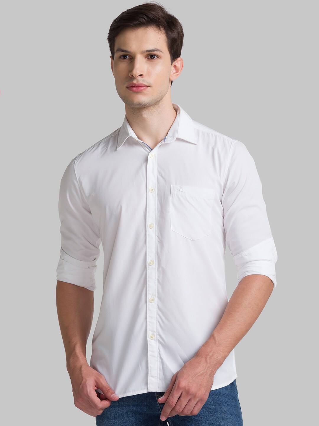 

Parx Men White Slim Fit Opaque Casual Shirt