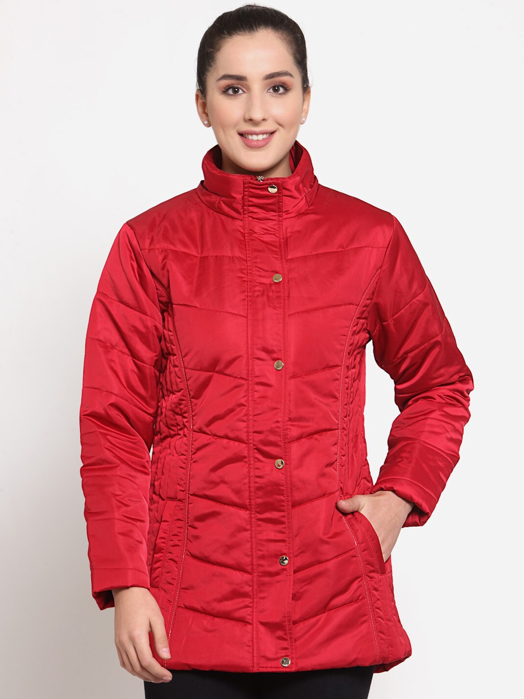 

Juelle Women Red Longline Padded Jacket