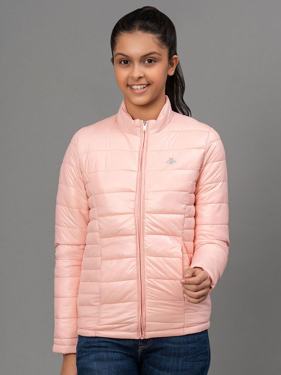 

Mode by Red Tape Girls Peach-Coloured Padded Jacket