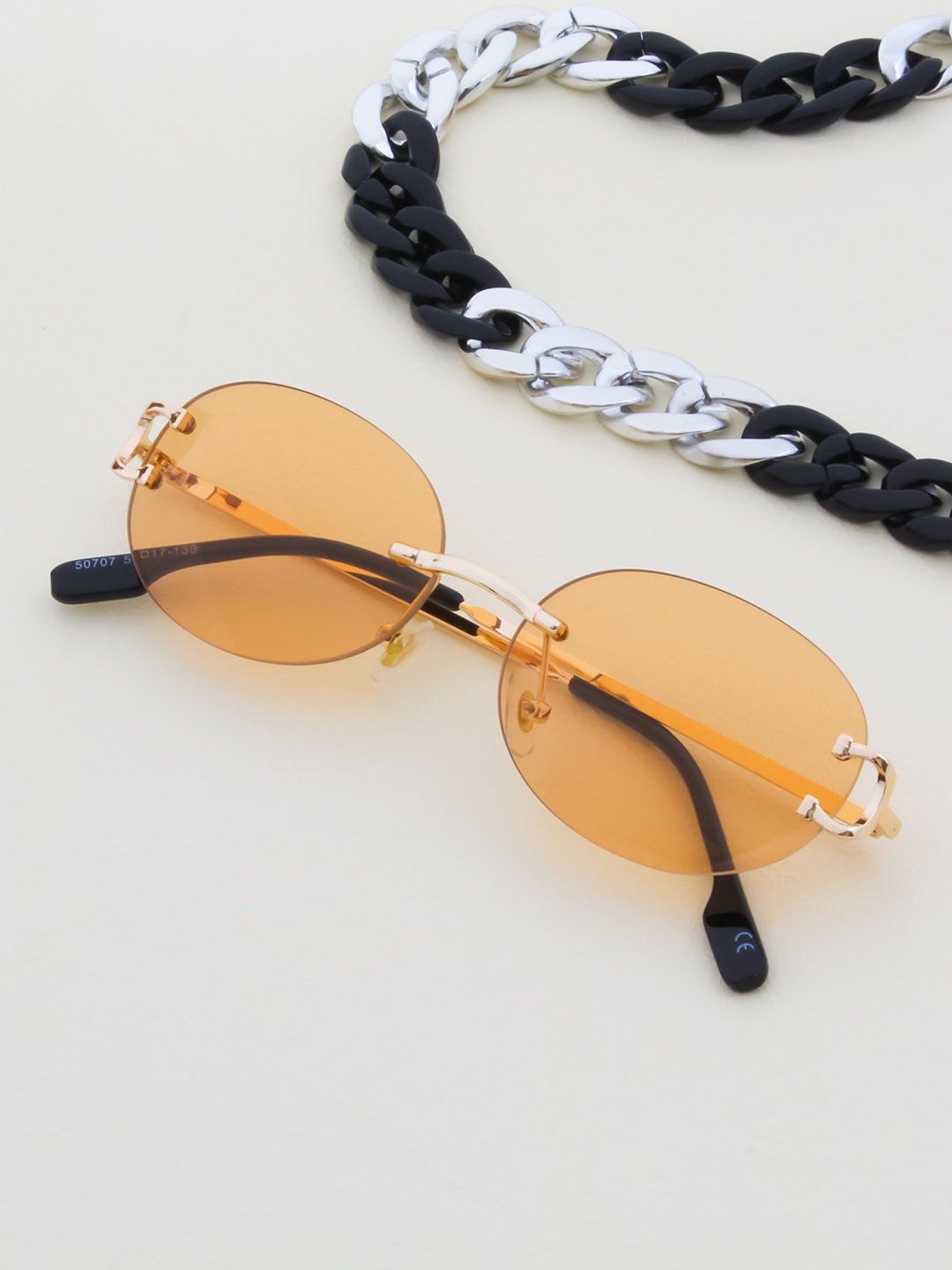 

Ted Smith Unisex Yellow Lens & Gold-Toned Oval Sunglasses CLASSICO_C6