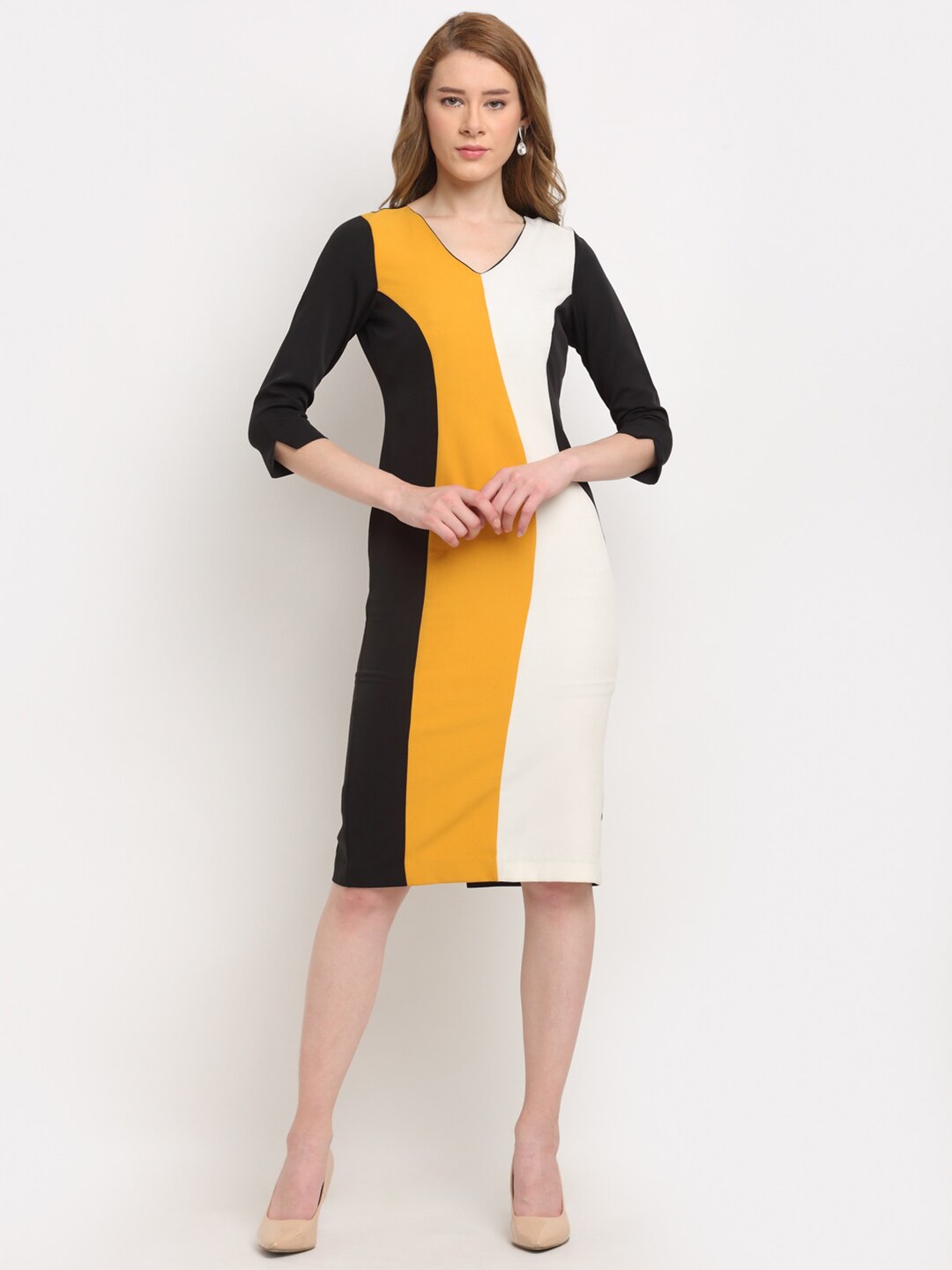 

Crozo By Cantabil Black Sheath Dress