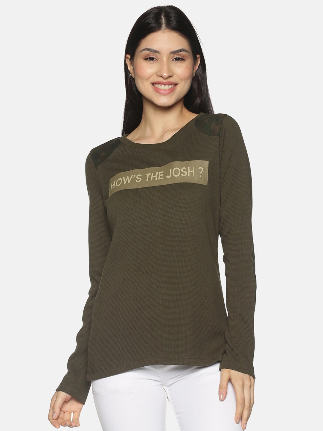 

UrGear Women Green Typography Printed T-shirt