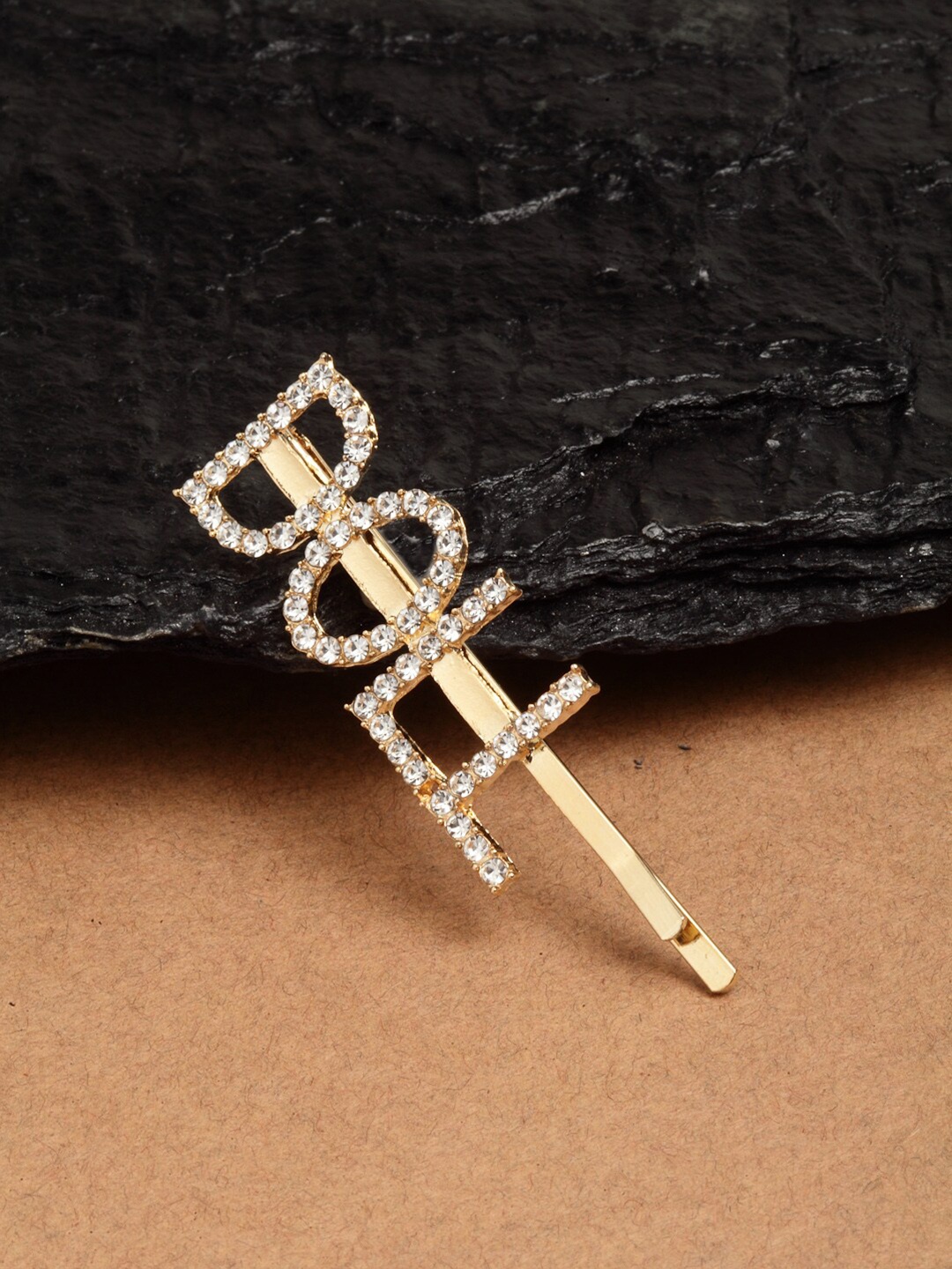 

Ferosh Women Gold-Toned & White Crystal Embellished Bobby Pins
