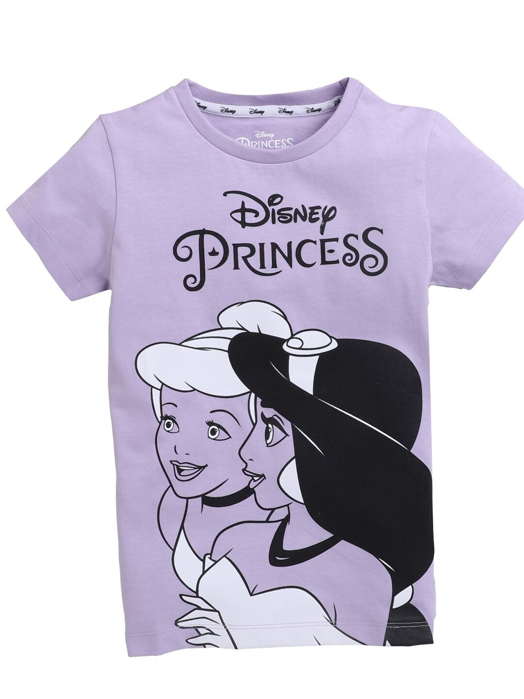 

KINSEY Girls Violet & Black Disney Princess Printed Bio Finish T-shirt