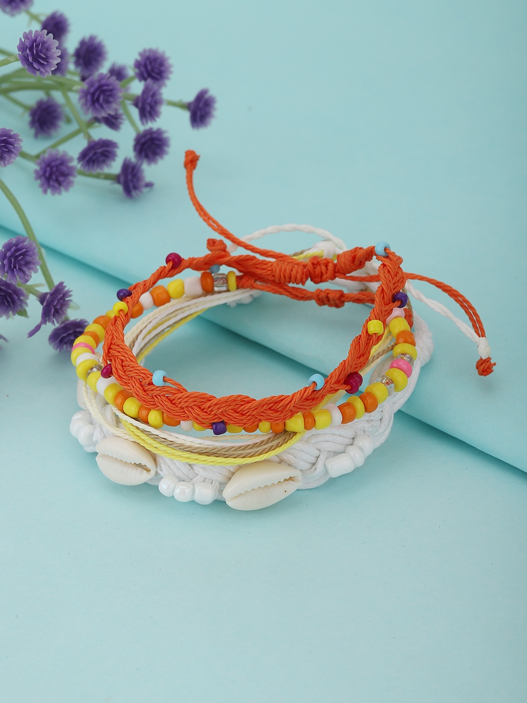 

Carlton London Women Set of 4 Bracelet, Orange