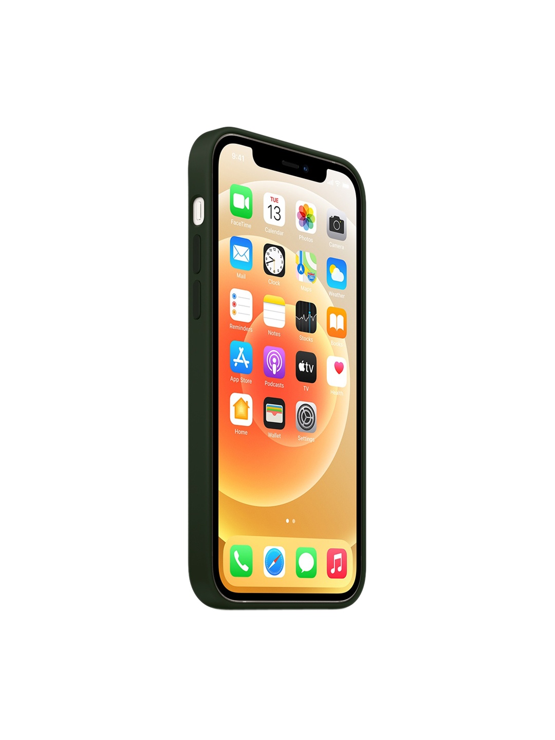 

TREEMODA Green Solid Silicone Apple iPhone 13 Max Back Case