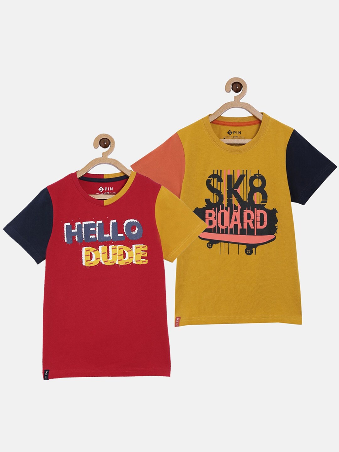 

3PIN Boys Pack of 2 Multicoloured 2 Printed T-shirt, Multi