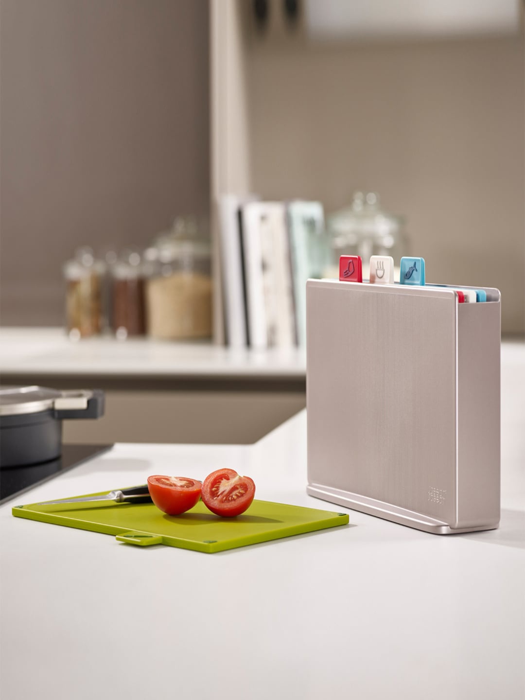

Joseph Joseph Set Of 4 Silver-Toned & Green Solid Chopping Board