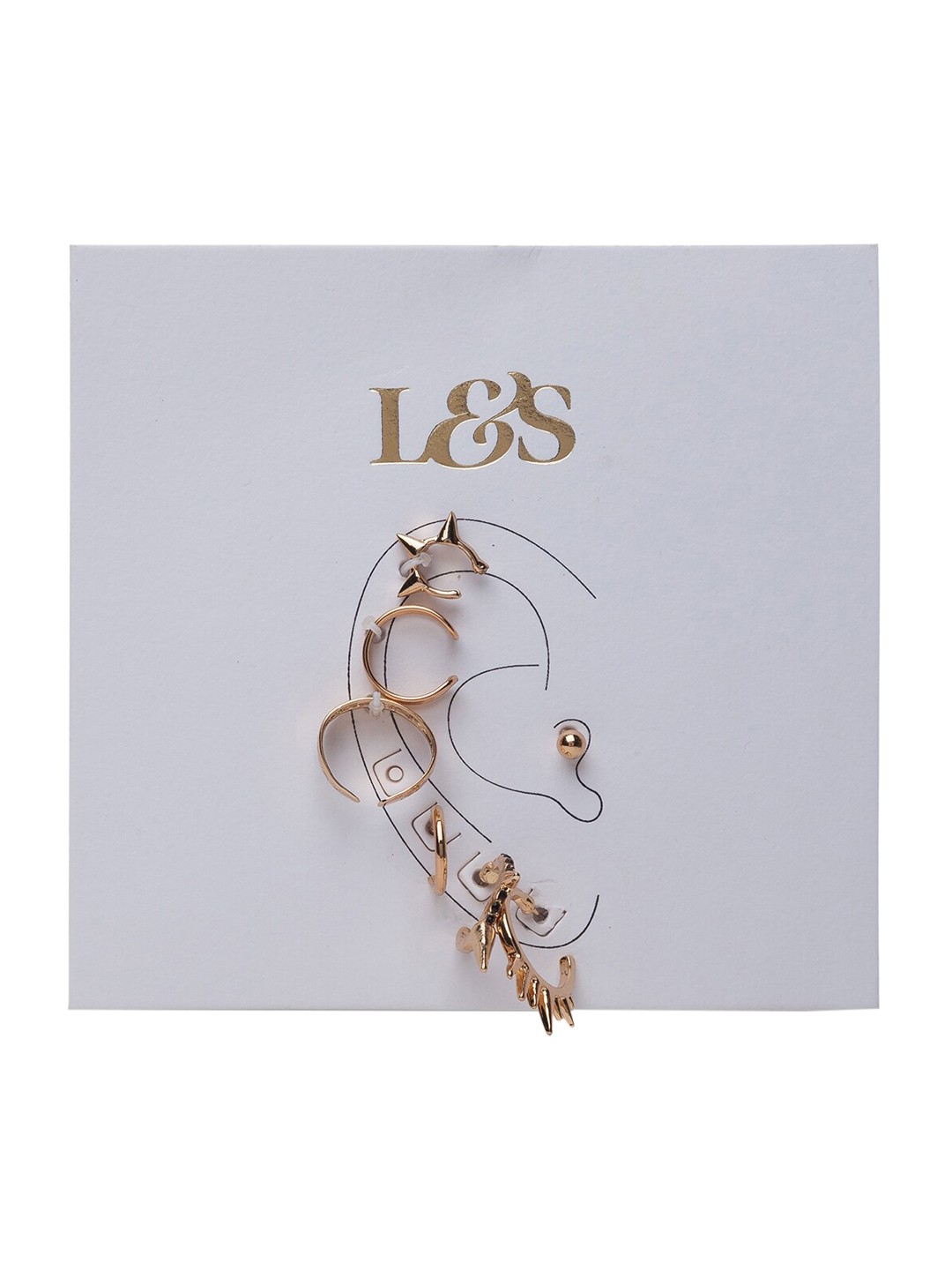 

Lilly & sparkle Gold-Toned Contemporary 1 Stud and 4 Hoop Earrings