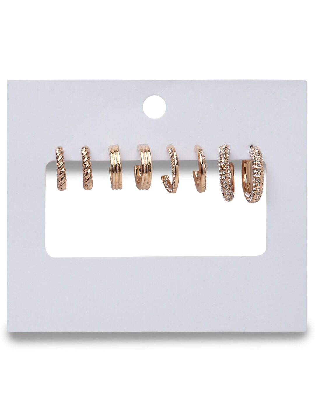 

Lilly & sparkle Gold-Toned Contemporary Hoop Earrings