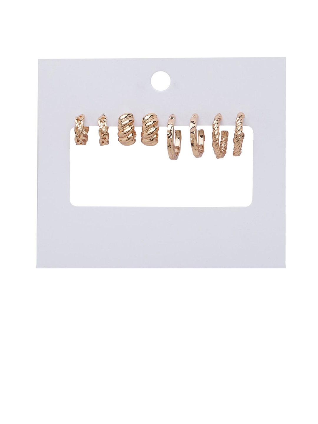 Lilly & sparkle Set of 4 Gold-Toned Gold-Plated Circular Hoop Earrings