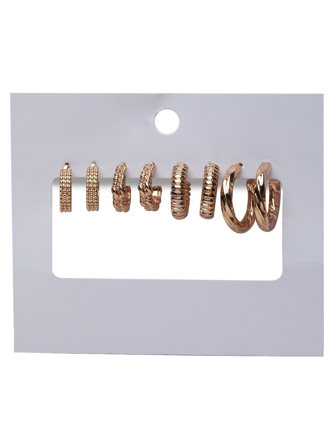 

Lilly & sparkle Set Of 4 Gold-Toned Classic Hoop Earrings