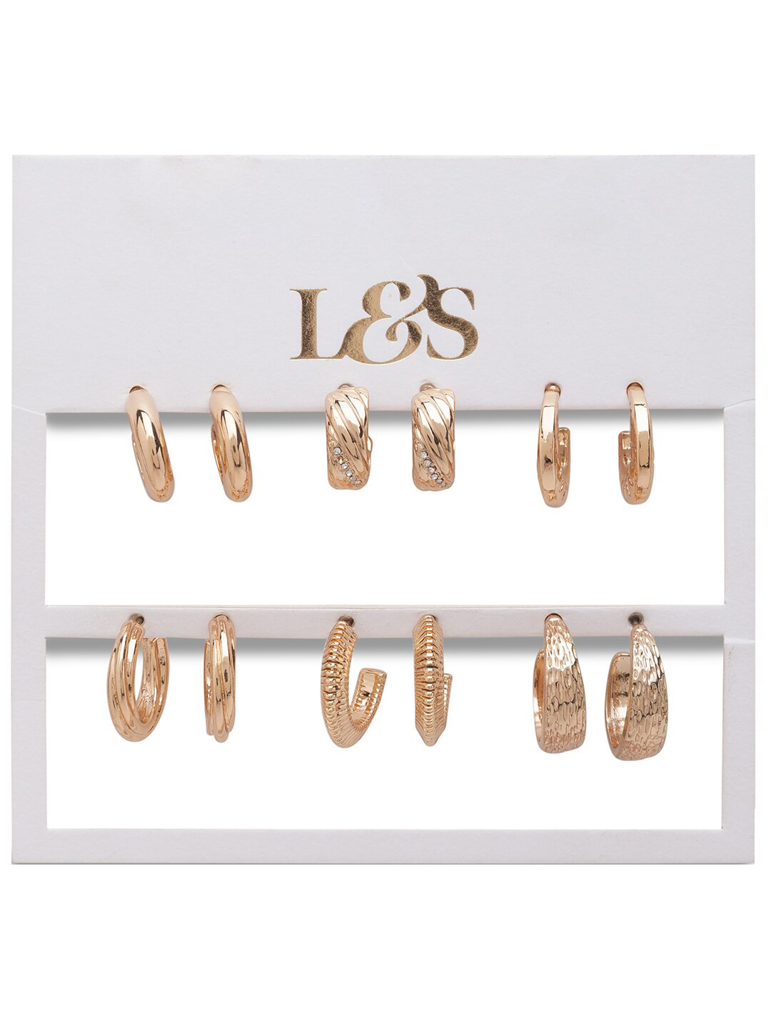 

Lilly & sparkle Set Of 6 Gold-Plated Contemporary Hoop Earrings