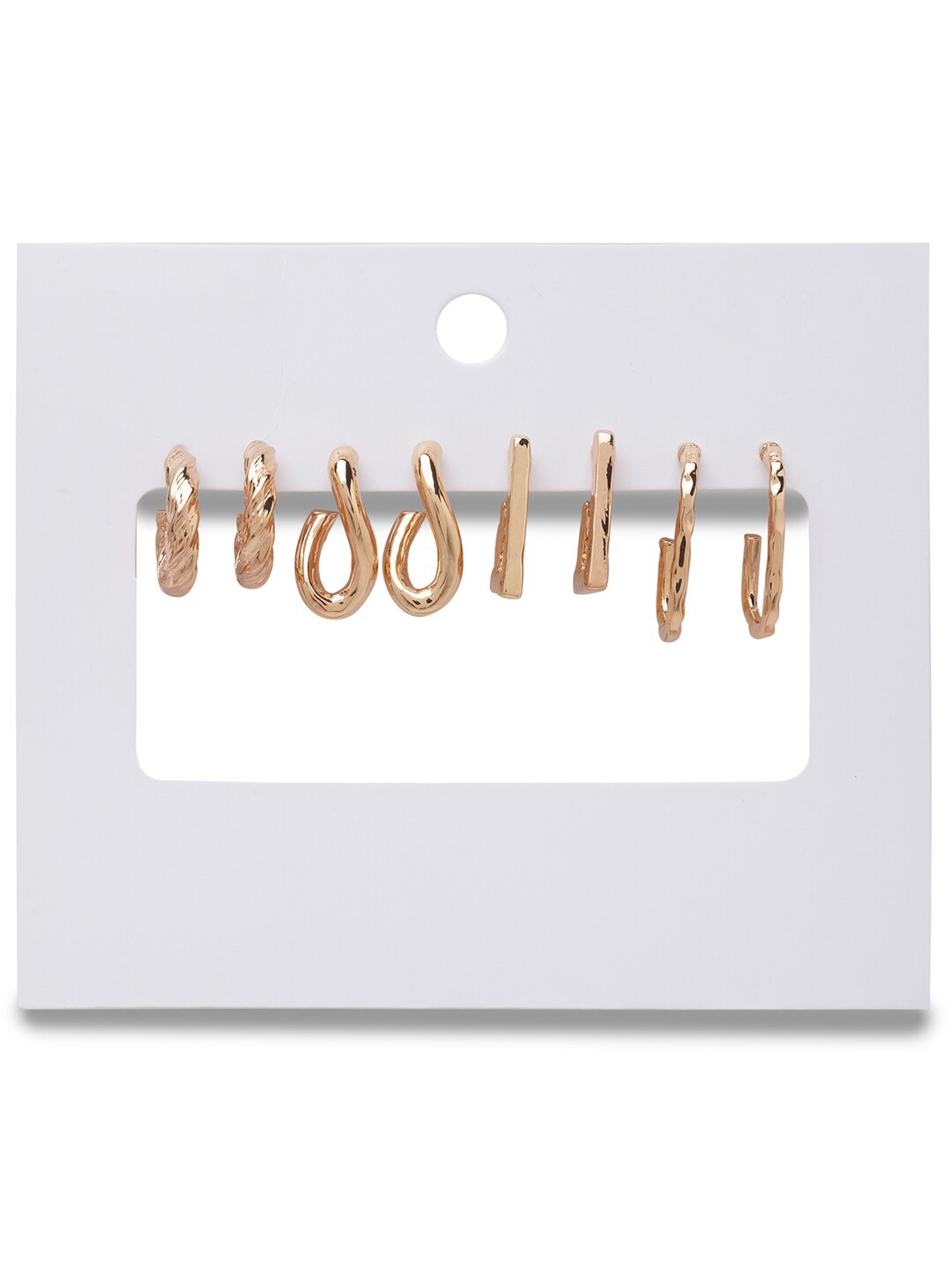 

Lilly & sparkle Gold-Toned Contemporary Hoops Earrings