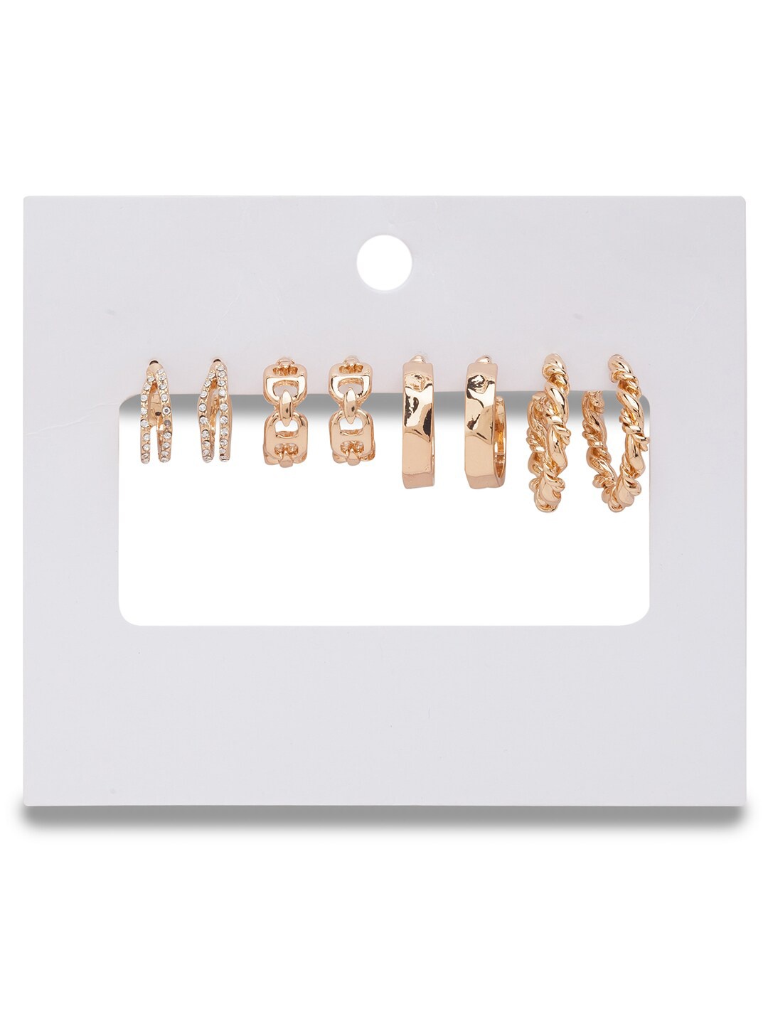 

Lilly & sparkle Gold-Plated Contemporary Hoop Earrings