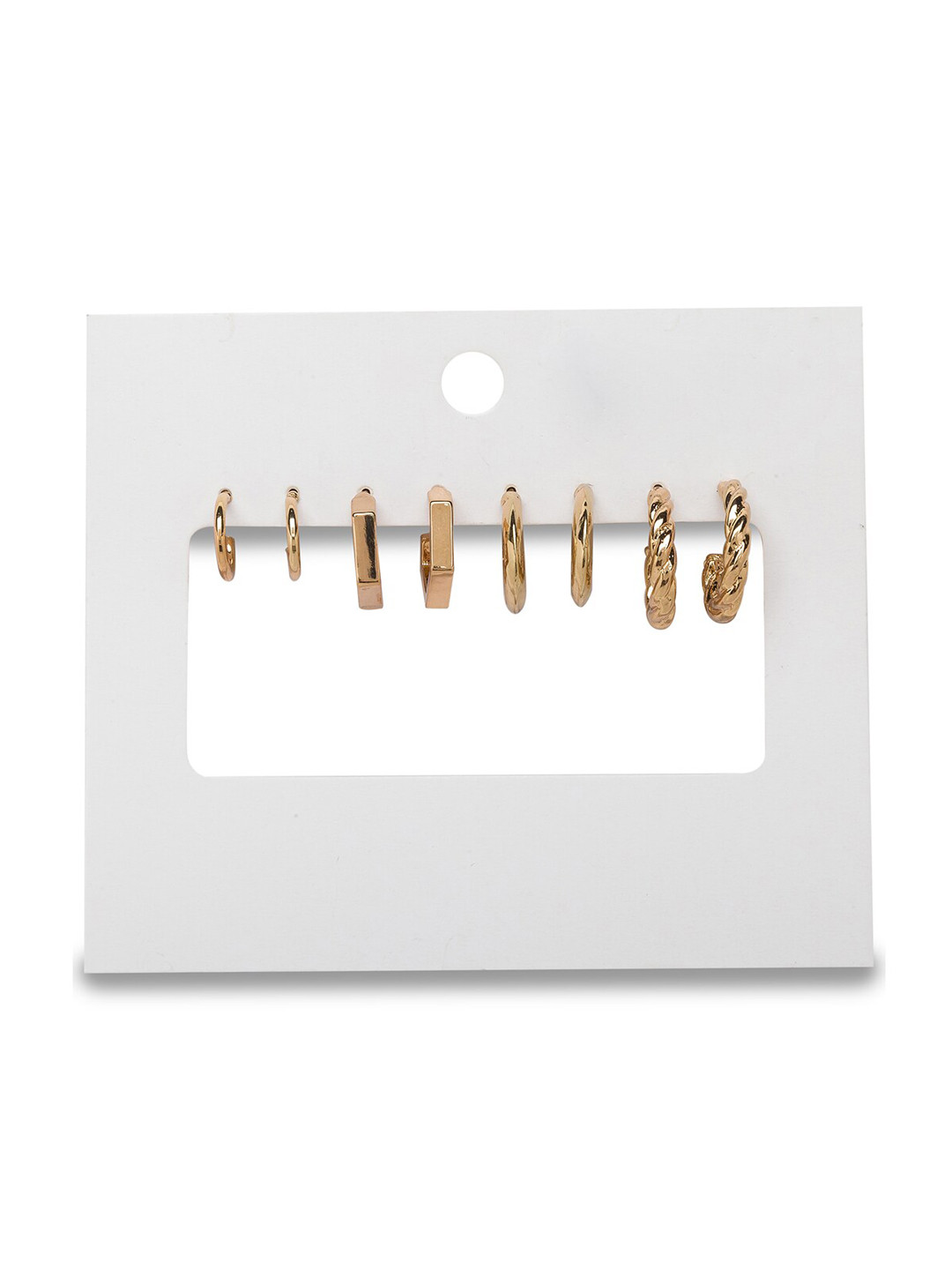 

Lilly & sparkle Set Of 4 Gold-Toned & Plated Contemporary Hoop Earrings