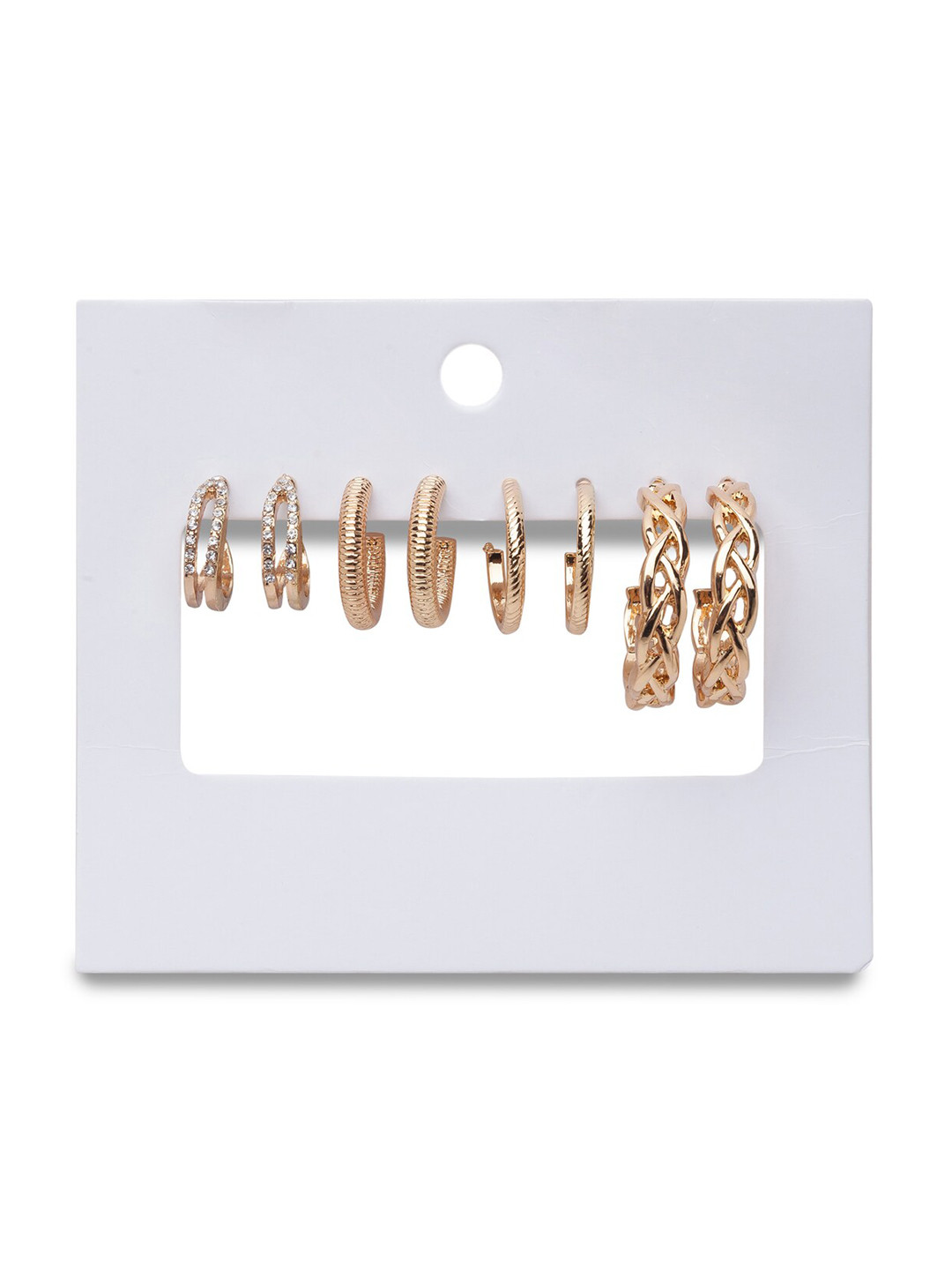 

Lilly & sparkle Set of 4 Rose Gold Toned Contemporary Half Hoop Earrings