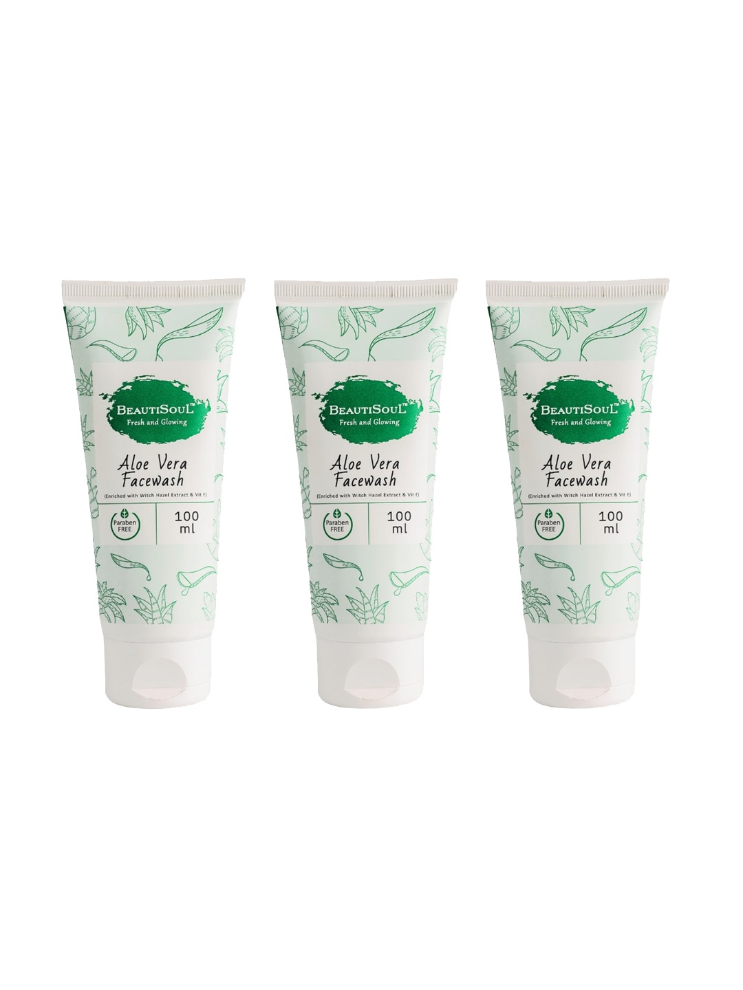 

Beautisoul Set of 3 Aloe vera Face Wash, Green