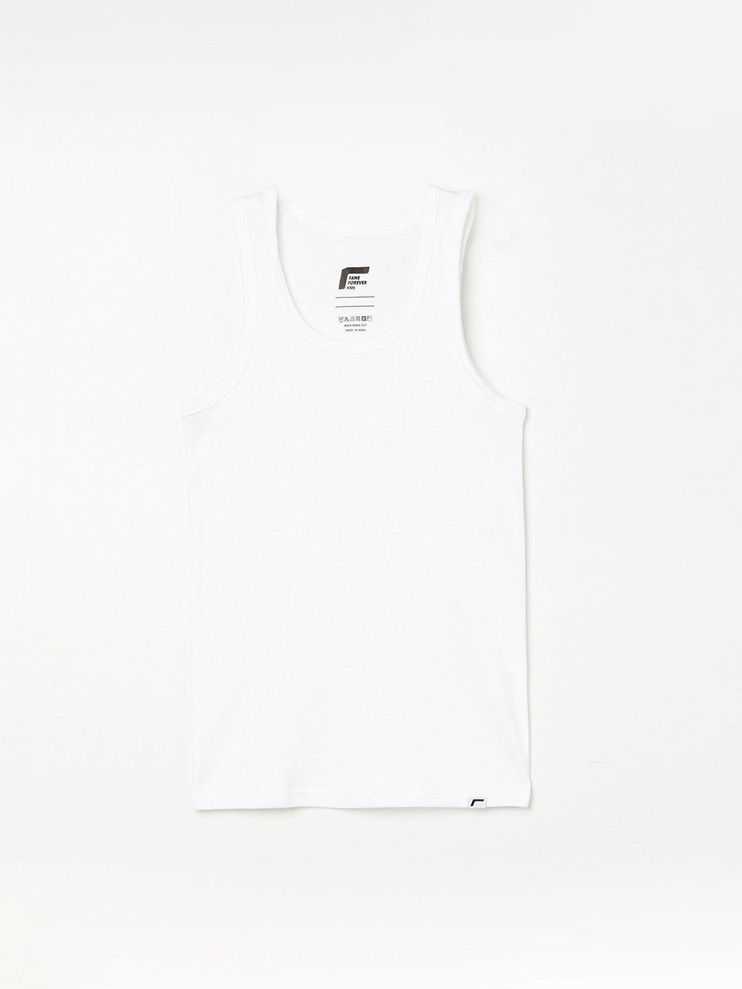 

Fame Forever by Lifestyle Boys White Solid Cotton Innerwear Vest