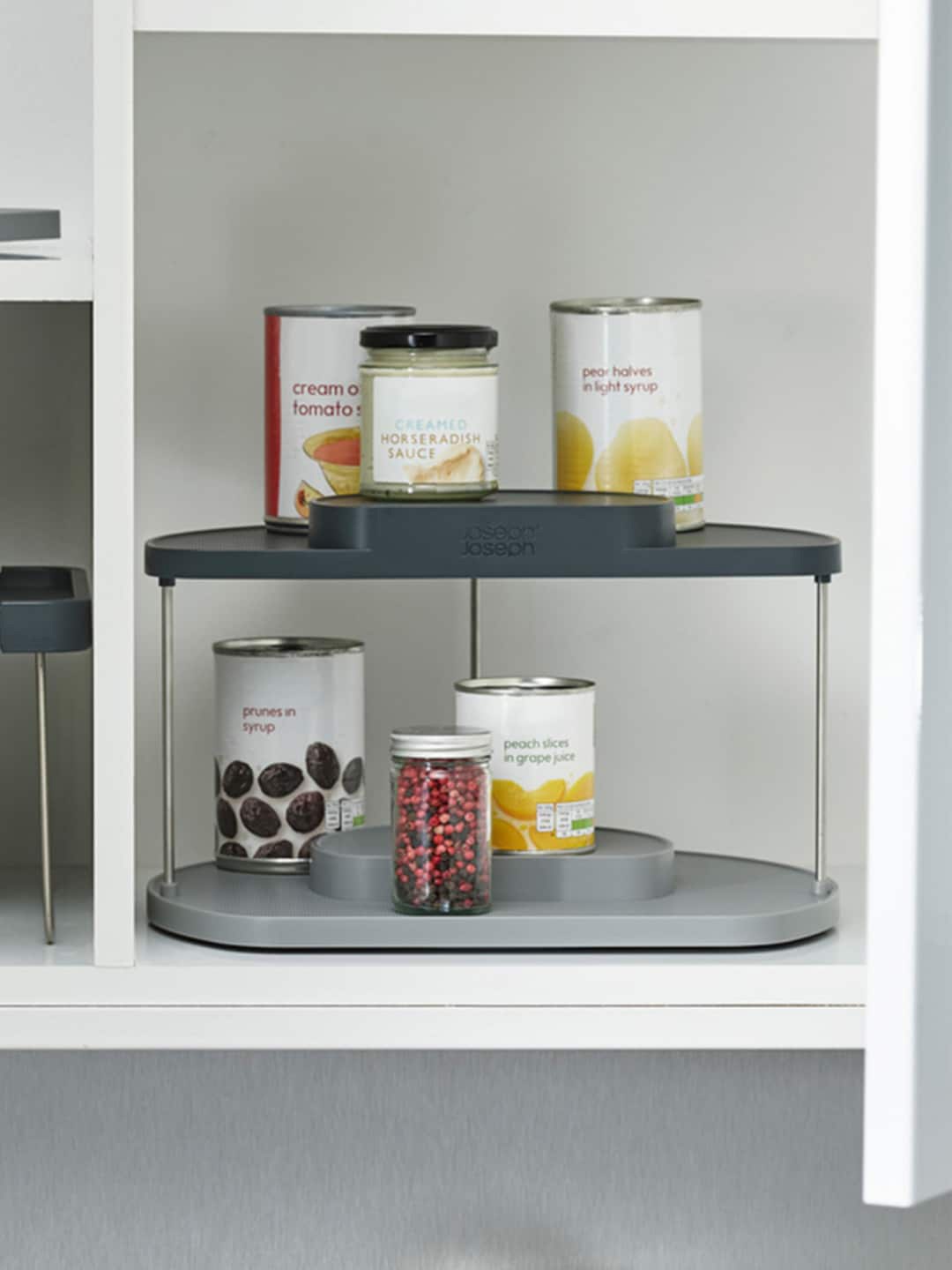 

Joseph Joseph Grey 2-Tier Rotating Cupboard Organiser