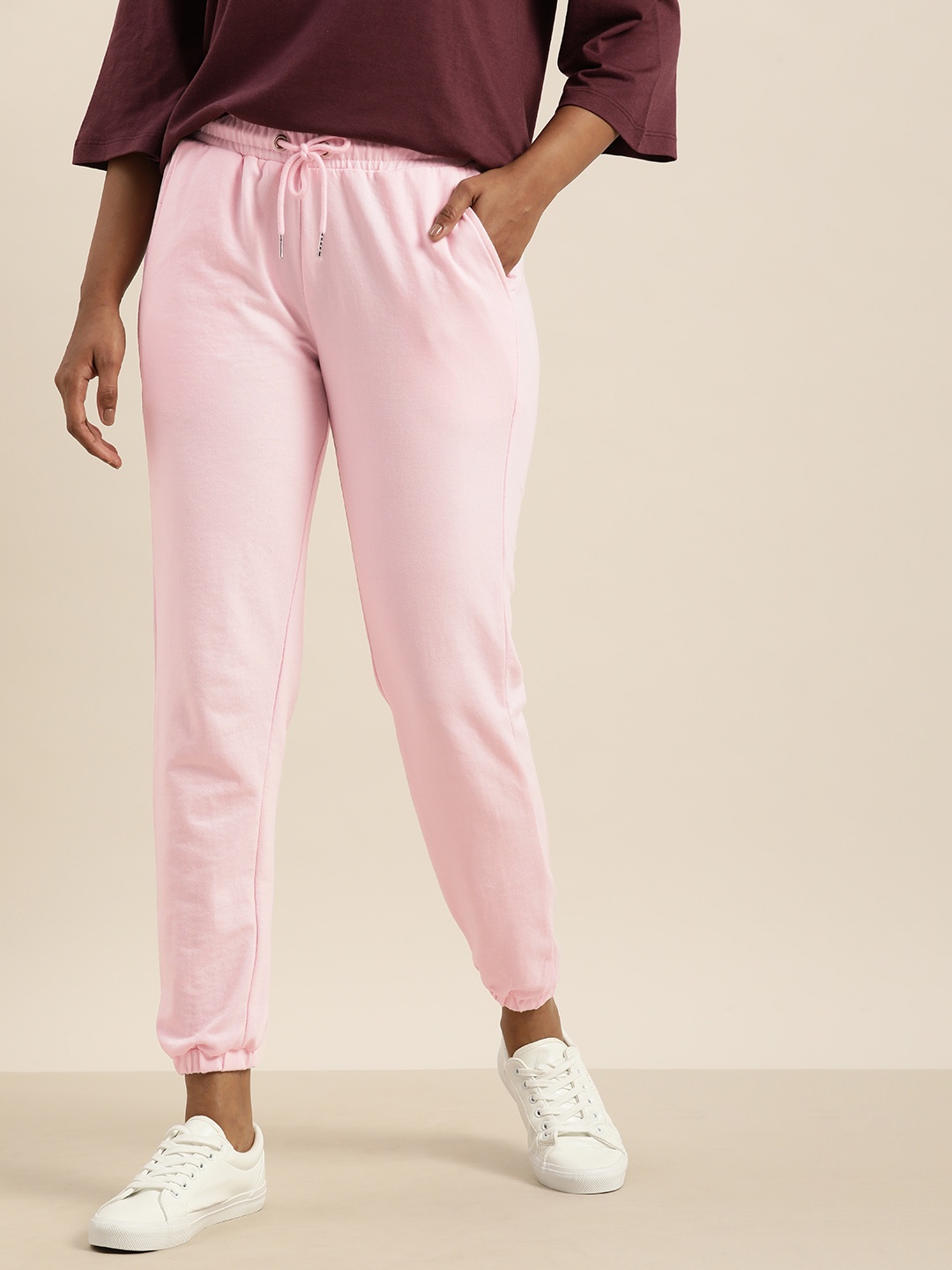 

ether Women Pink Solid Joggers