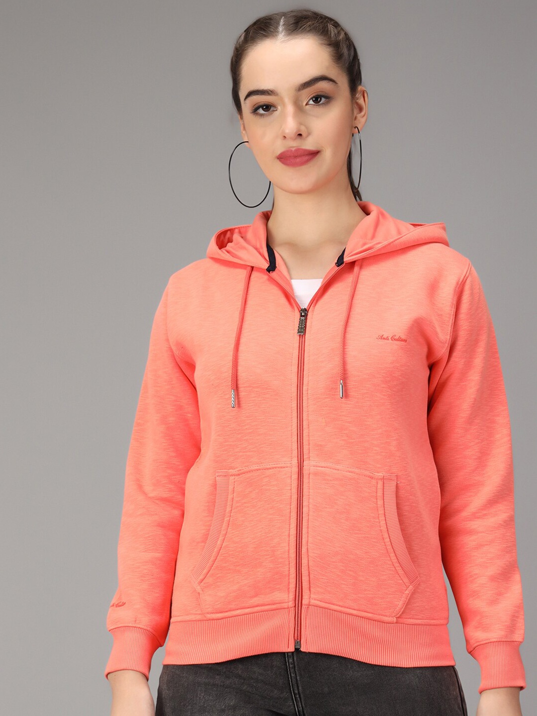 

ANTI CULTURE Women Peach-Coloured Sweatshirt, Orange