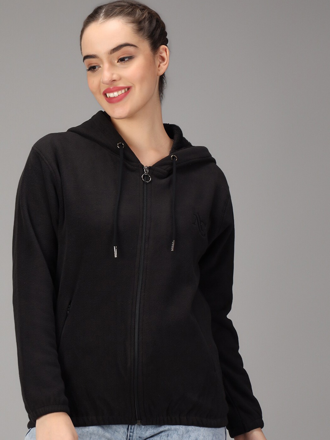 

ANTI CULTURE Women Black Hooded Sweatshirt
