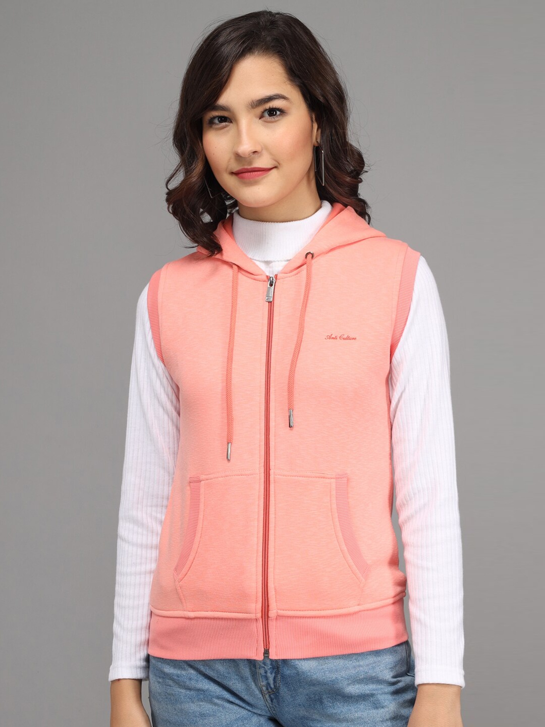 

ANTI CULTURE Women Peach-Coloured Sweatshirt