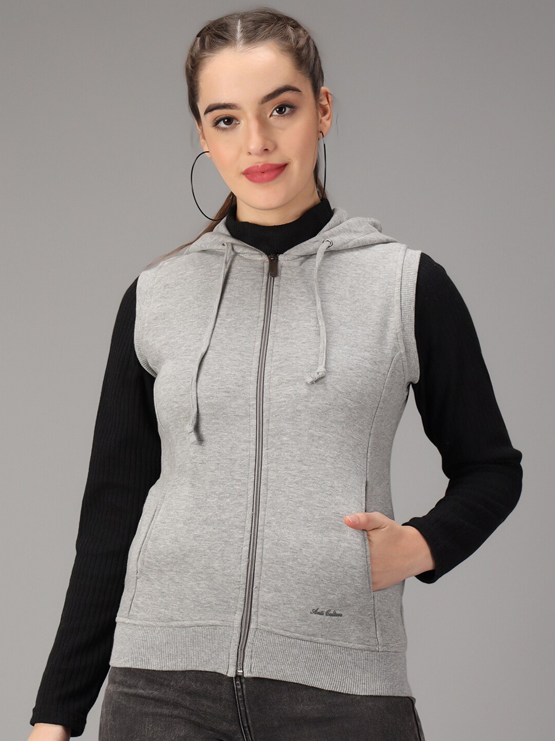 

ANTI CULTURE Women Grey Melange Sweatshirt