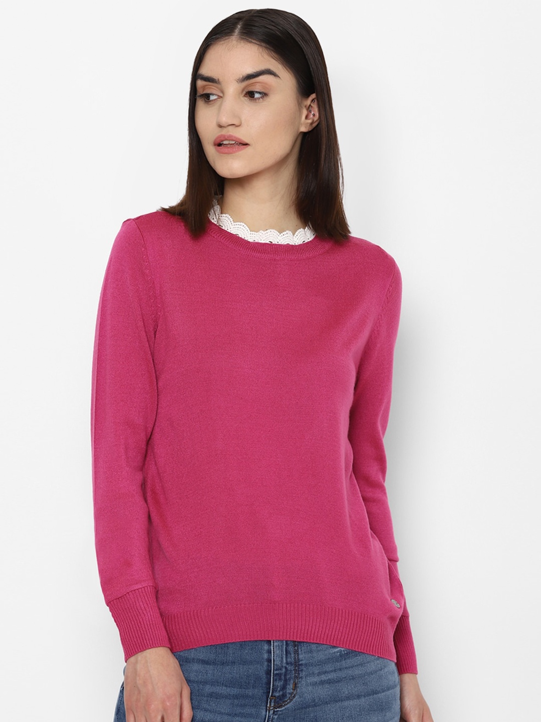 

Allen Solly Woman Women Pink Solid Pullover