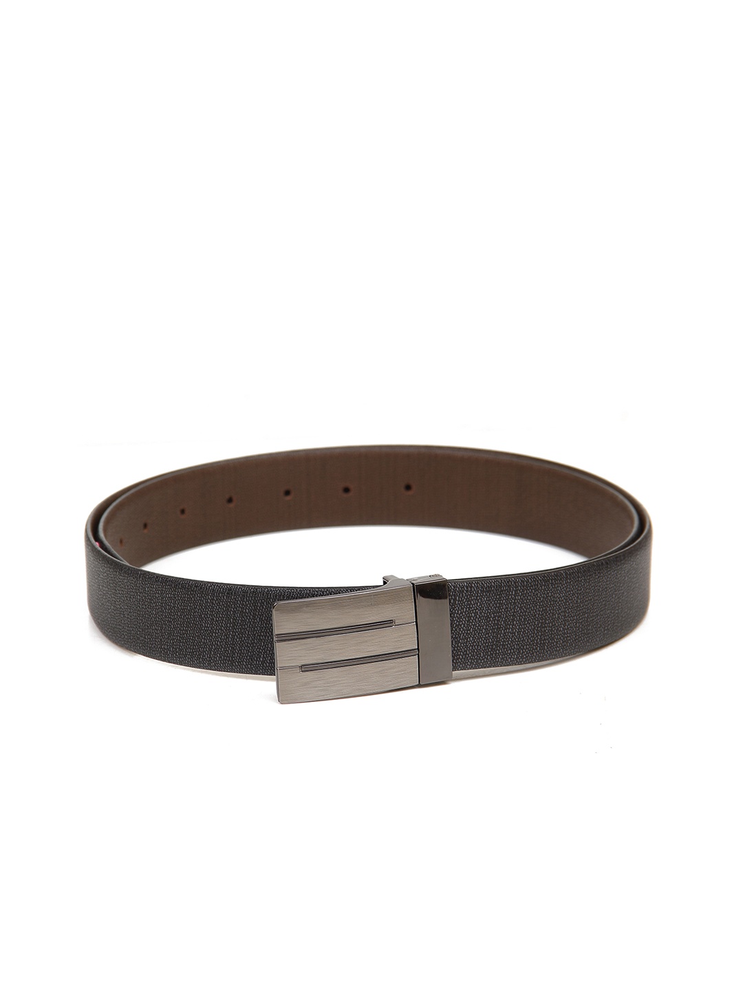 

Calvadoss Men Black & Brown Textured Reversible Genuine Leather Belt