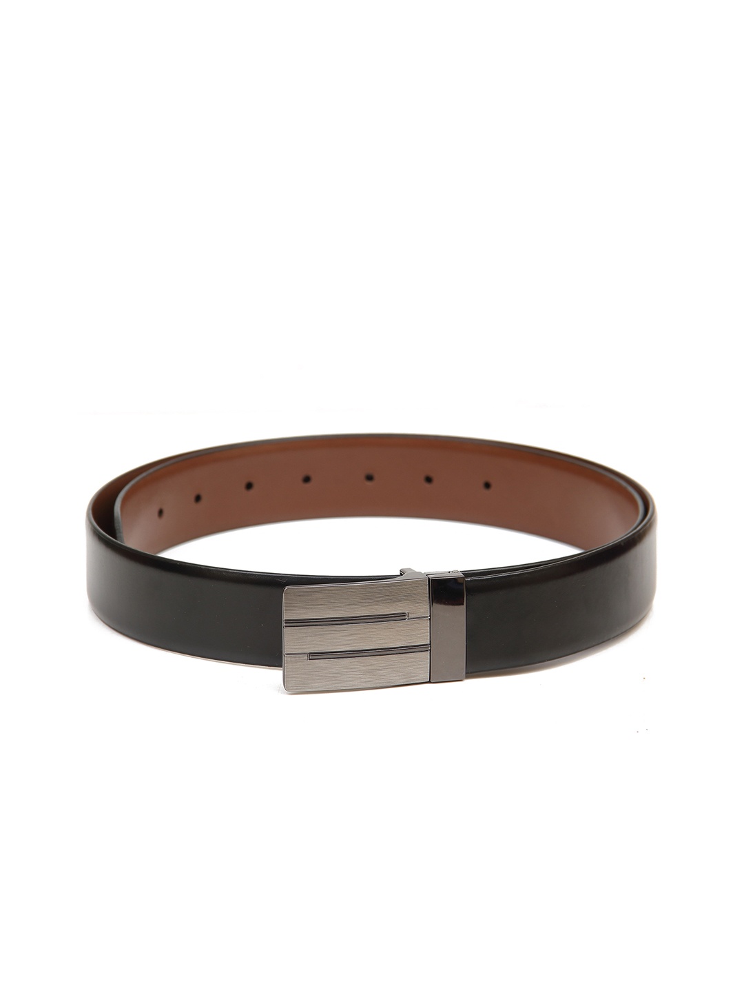 

Calvadoss Men Black Leather Reversible Formal Belt