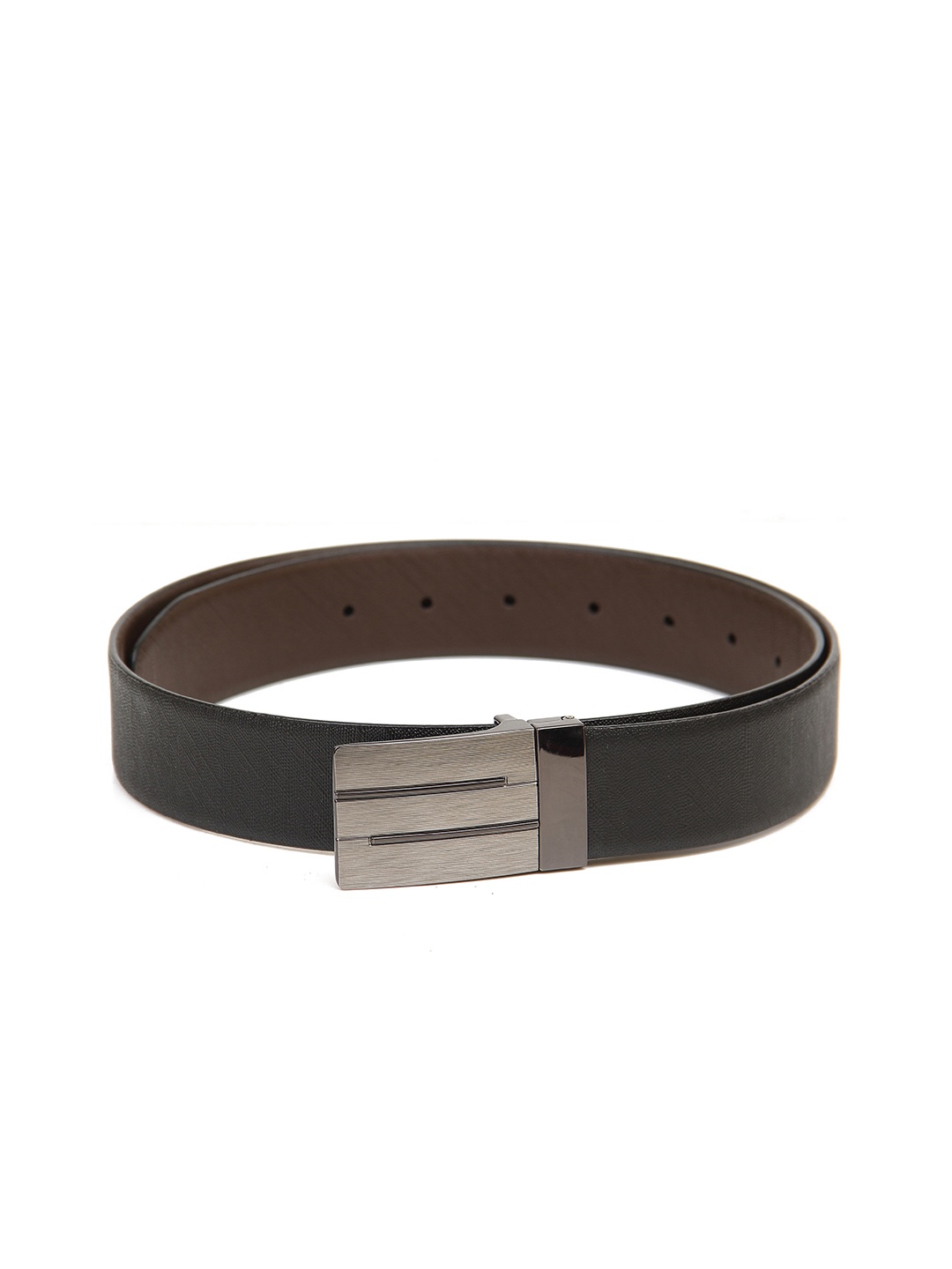 

Calvadoss Men Black Textured Leather Reversible Formal Belt